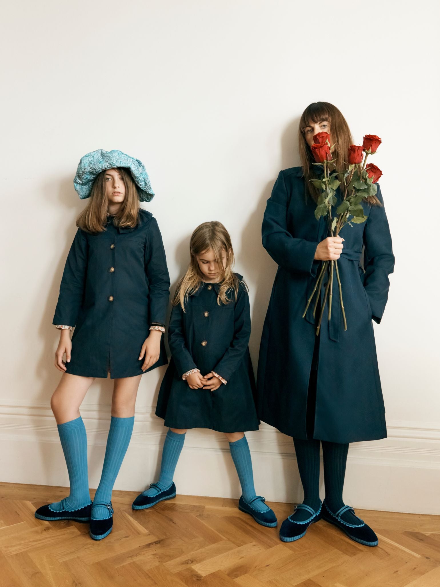 Flabelus x La Coqueta Girl Light Blue Velvet Mary Jane Shoes