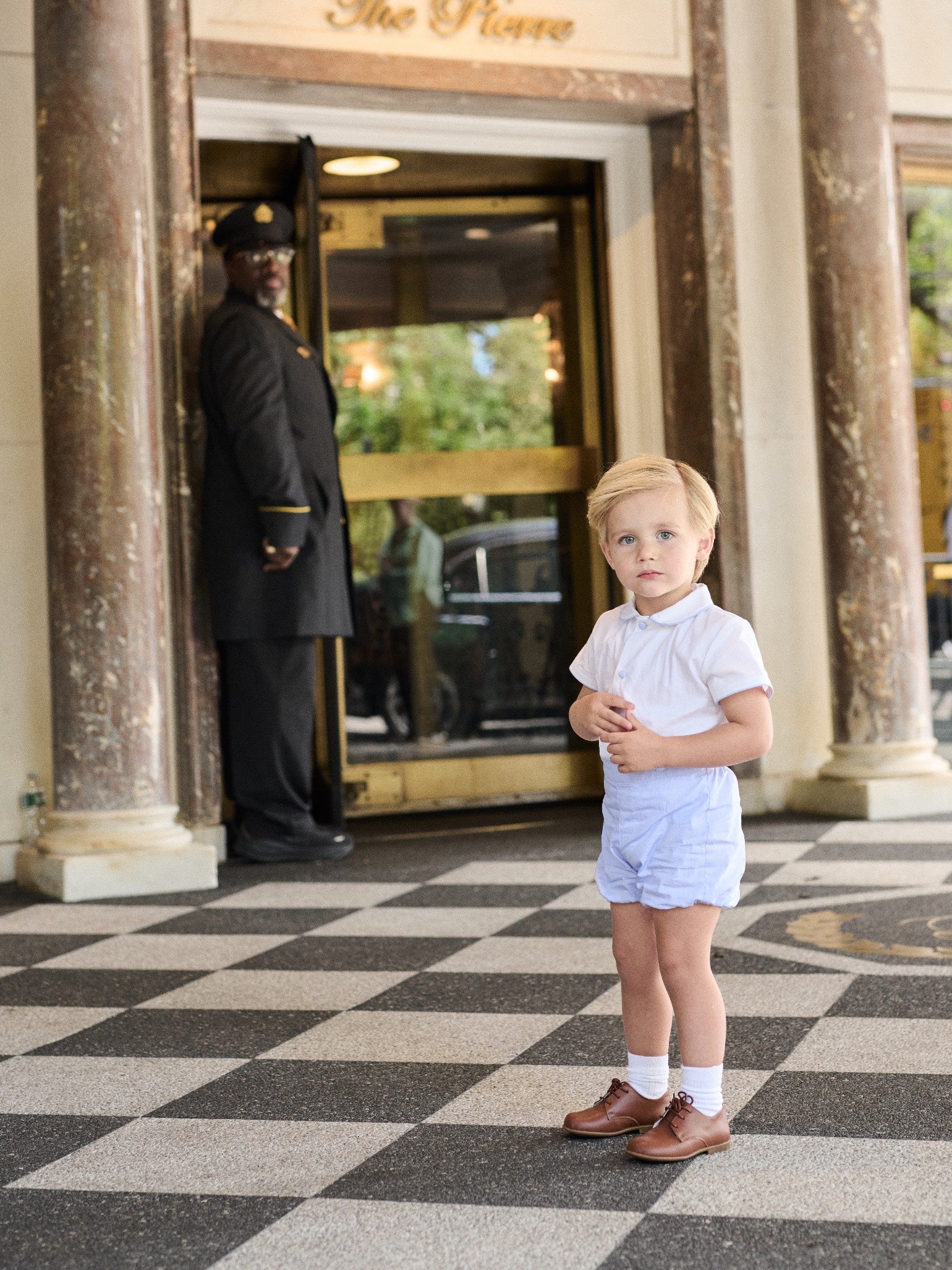 Nicky Hilton x La Coqueta Blue Stripe Chasen Baby Boy Set