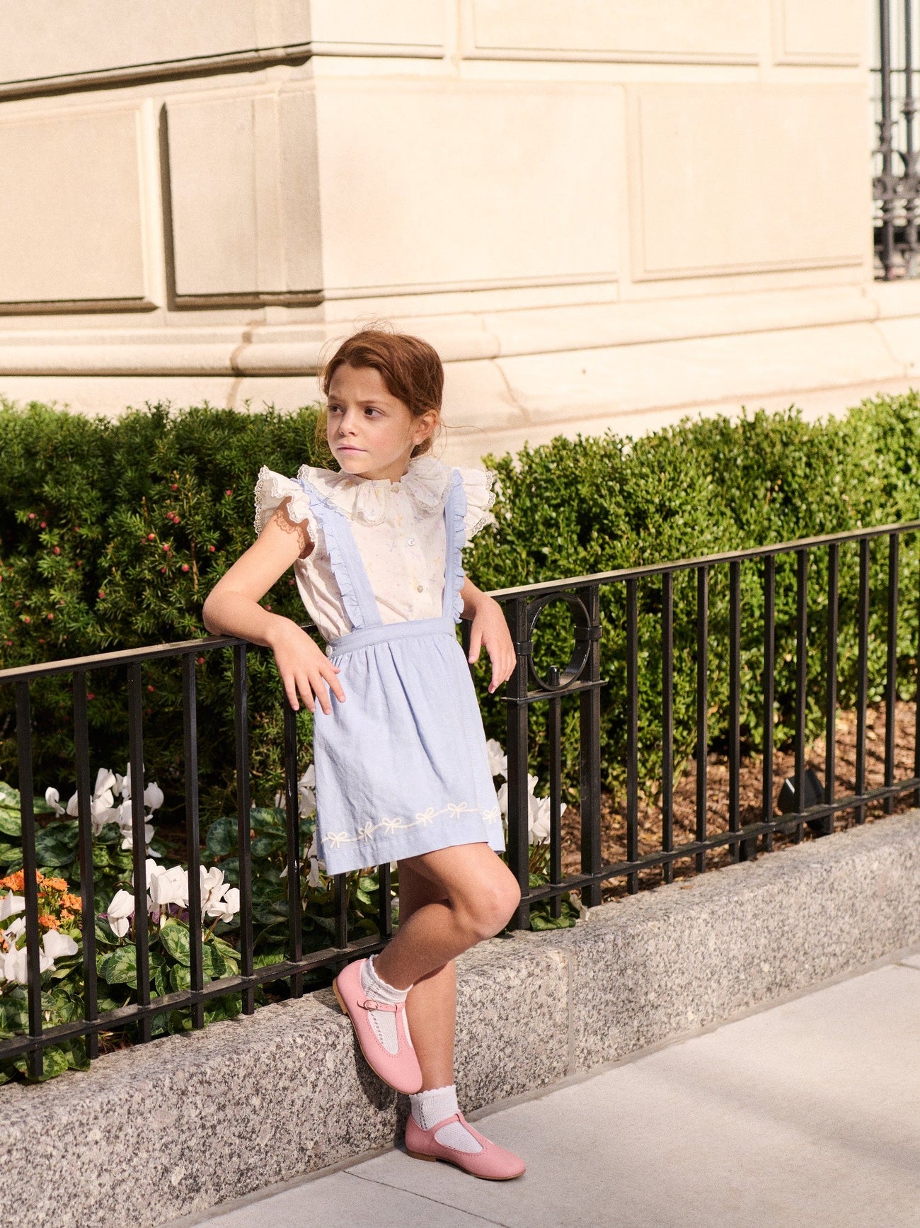 Nicky Hilton x La Coqueta Ivory Bow Olivia Girl Shirt