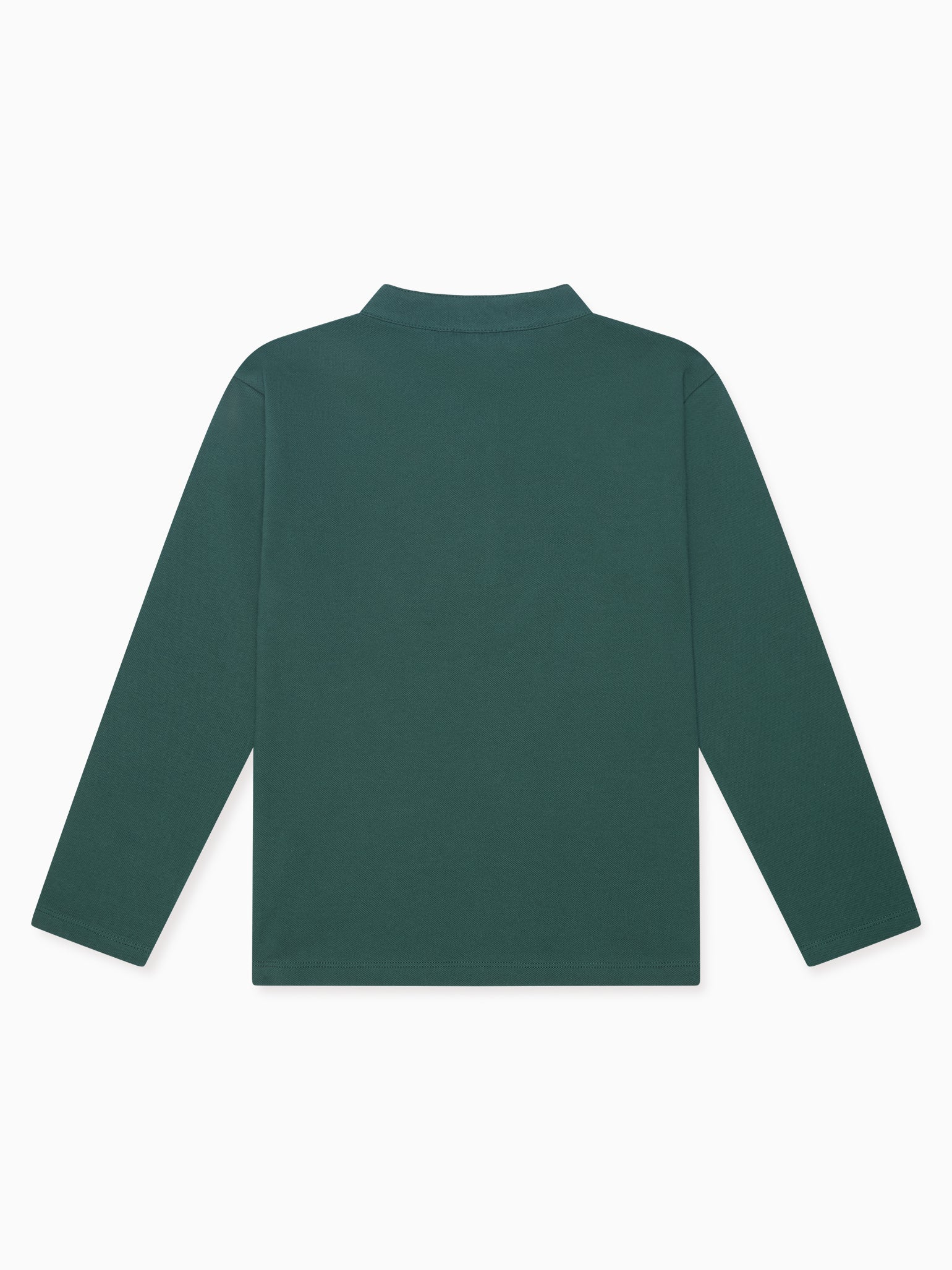 Green Alcomo Long Sleeve Boy Polo Shirt