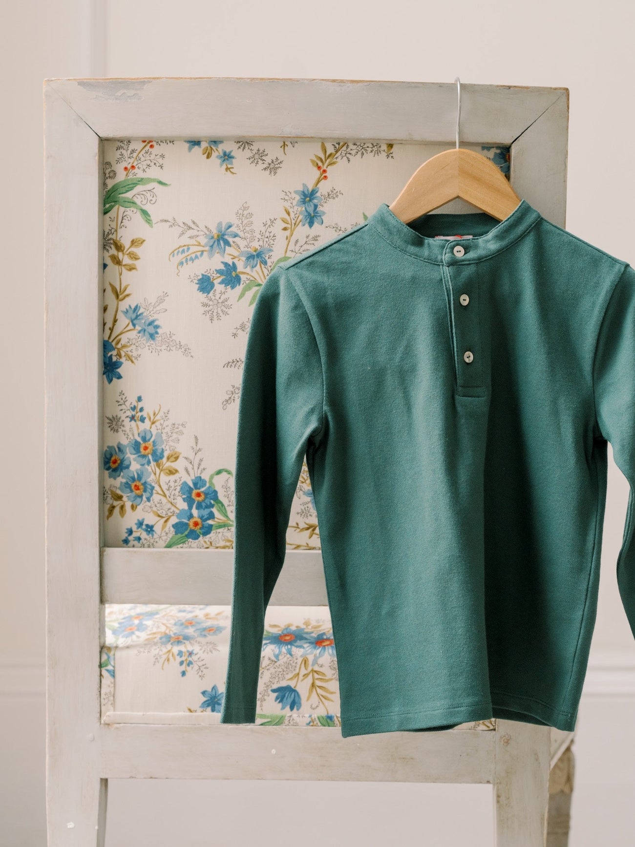 Green Alcomo Long Sleeve Boy Polo Shirt
