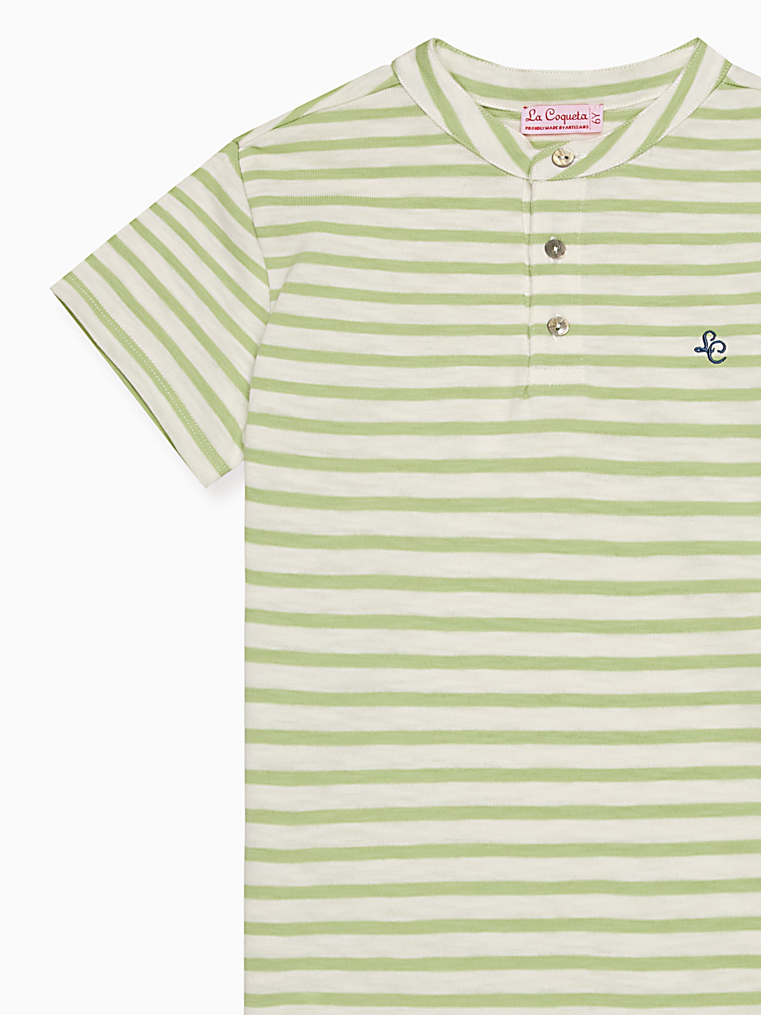 Sage Stripe Alcon Boy Polo Shirt
