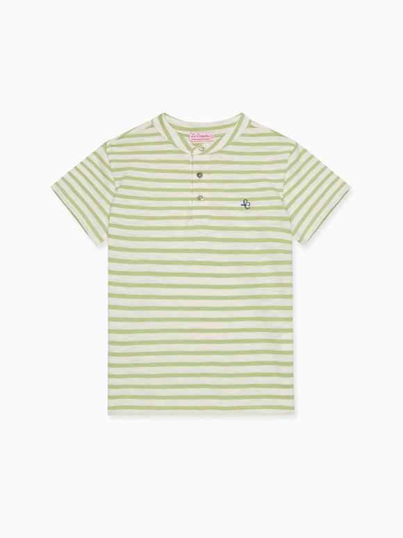 Sage Stripe Alcon Boy Polo Shirt