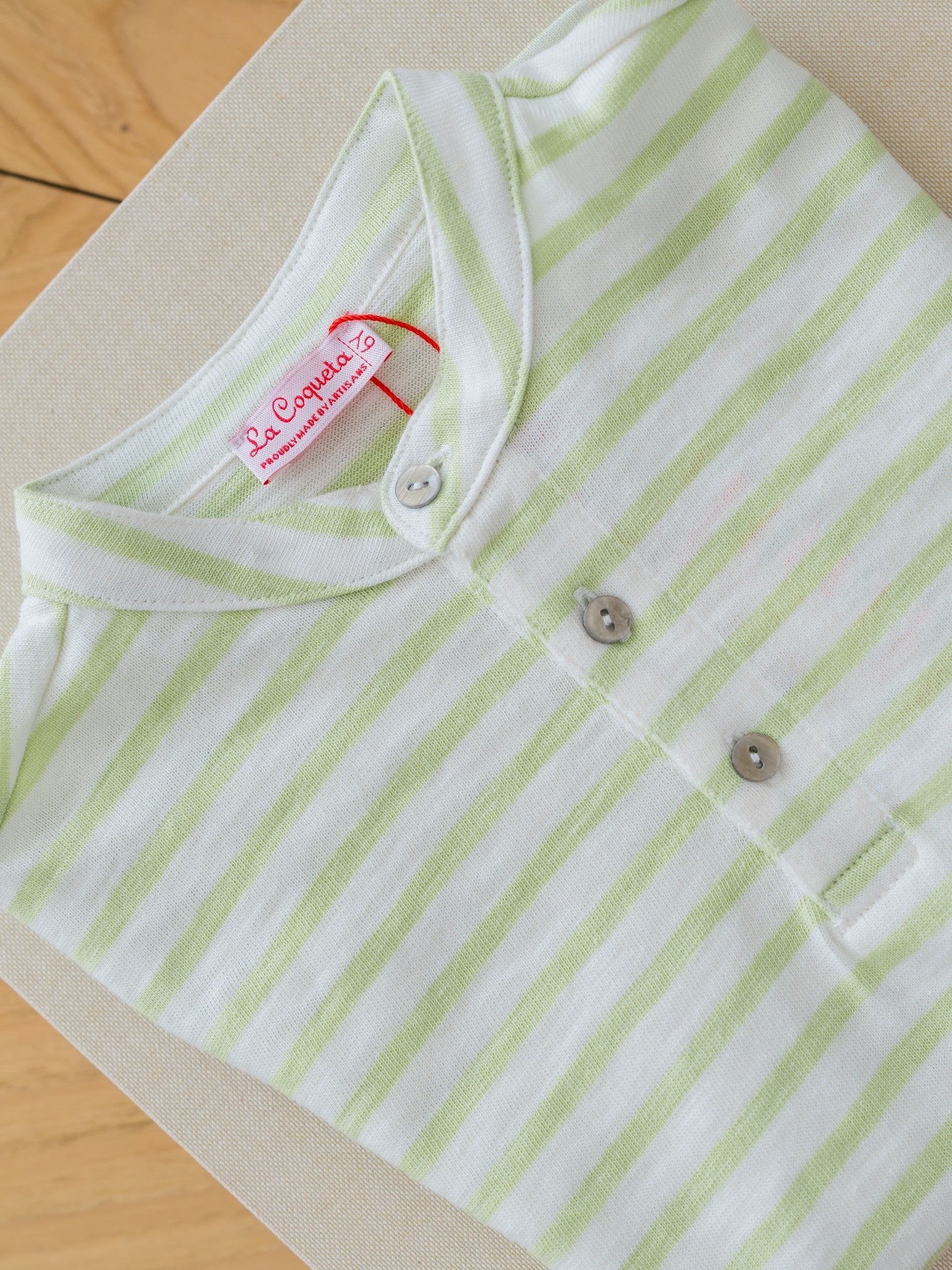 Sage Stripe Alcon Boy Polo Shirt