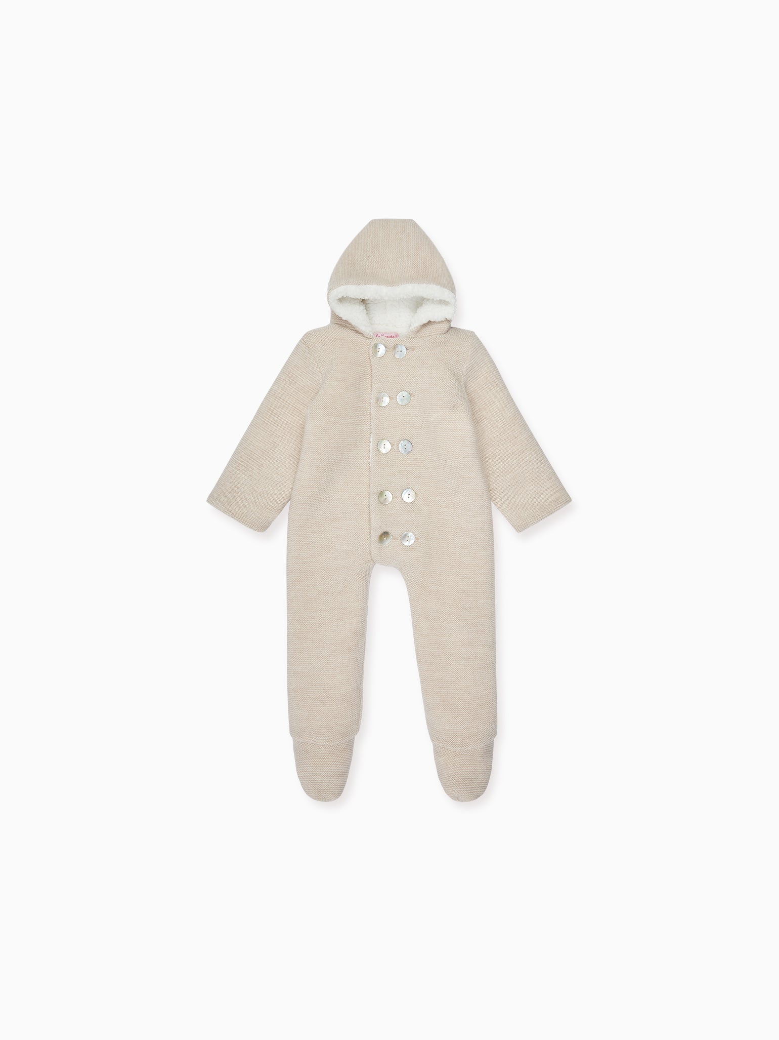 Oatmeal Melange Alejo Merino Baby Snowsuit