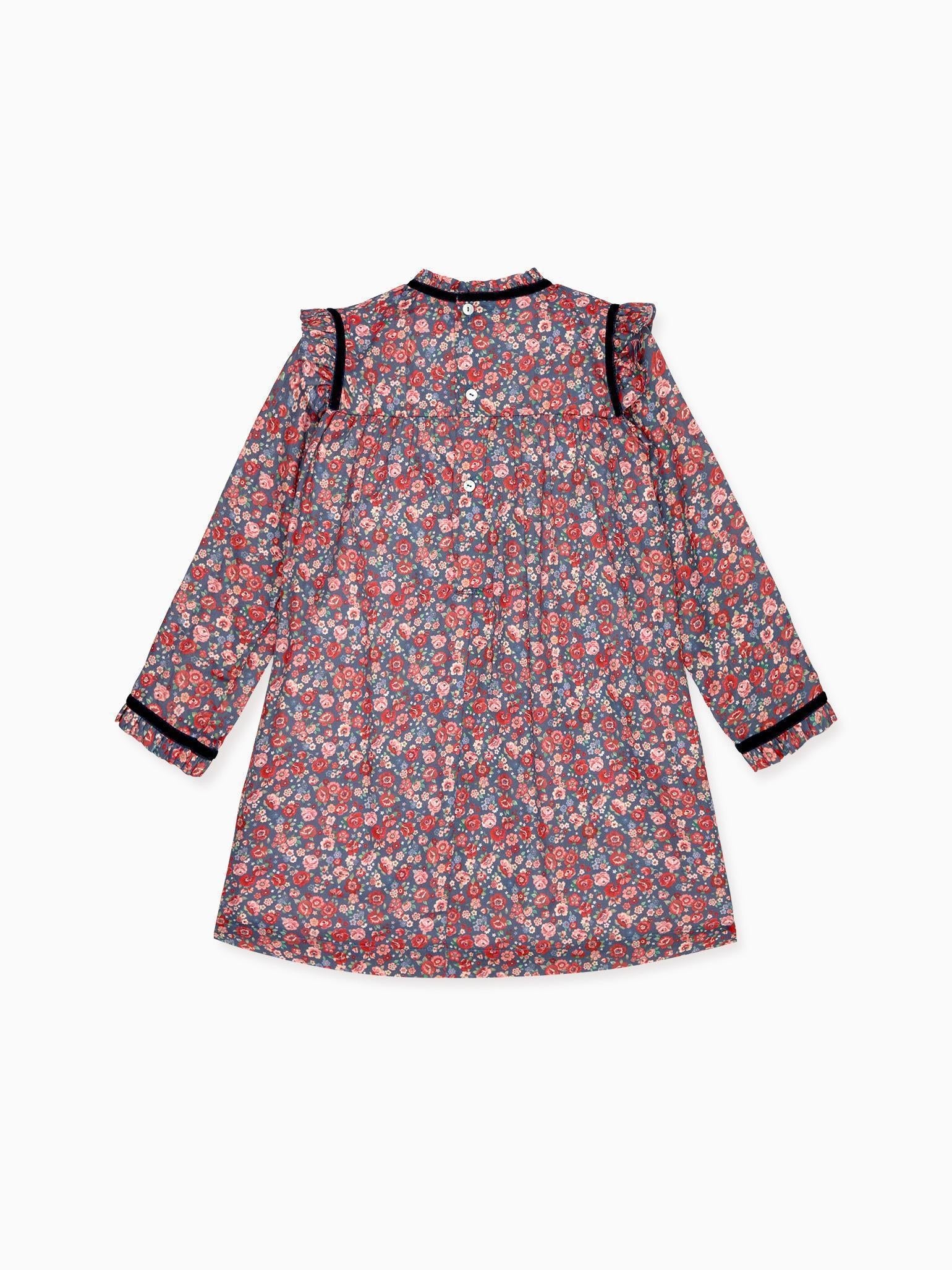 Navy Floral Alita Girl Empire Dress