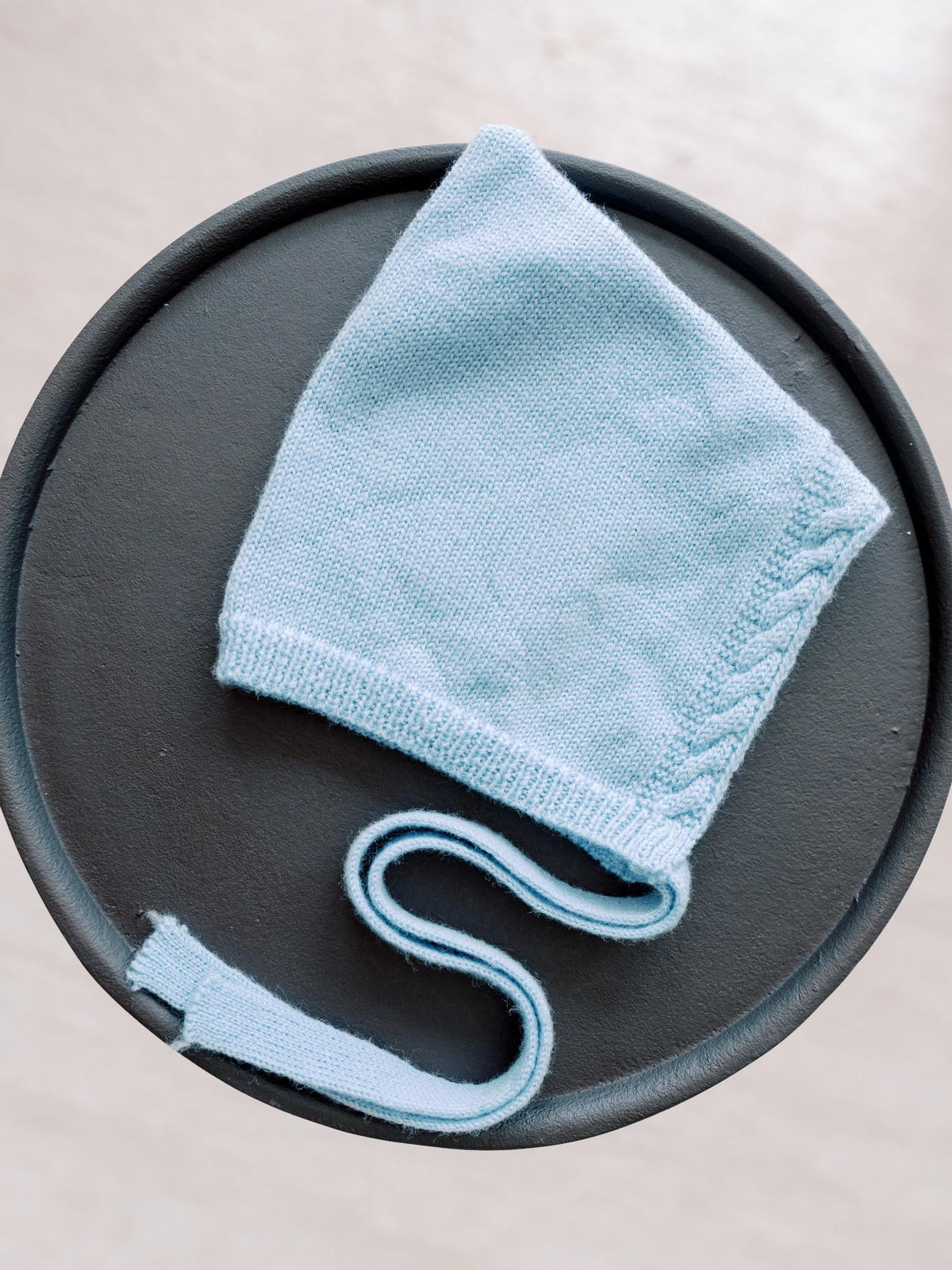 Dusty Blue Alma Merino Baby Knitted Bonnet