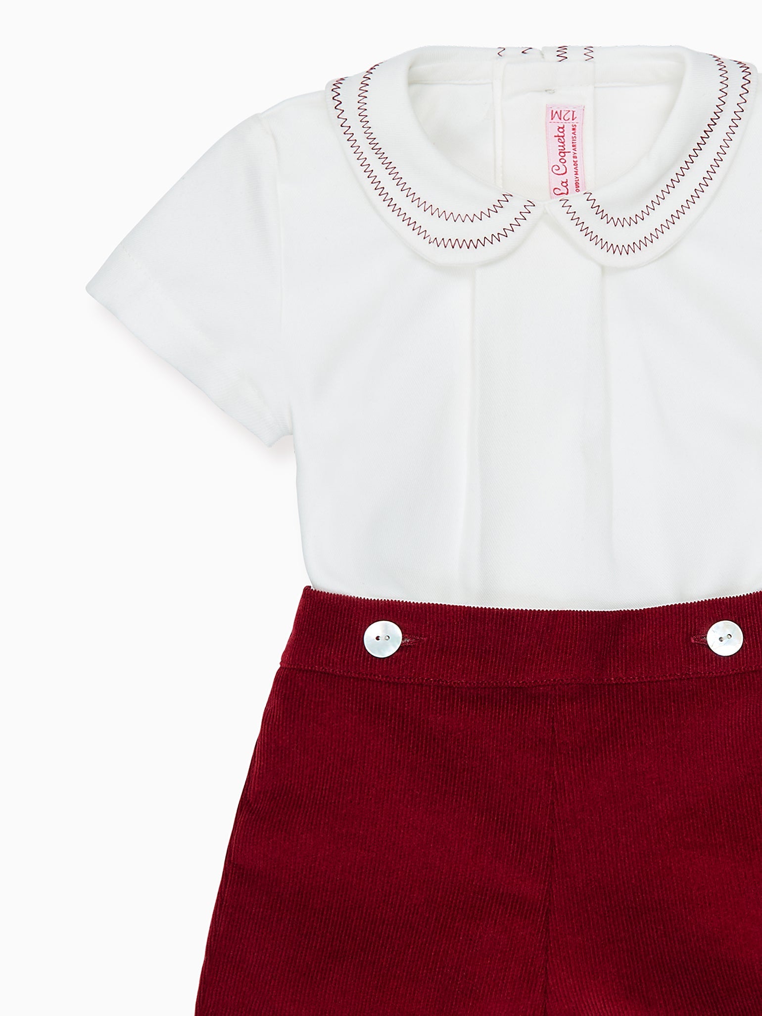 Burgundy Alva Corduroy Baby Boy Set