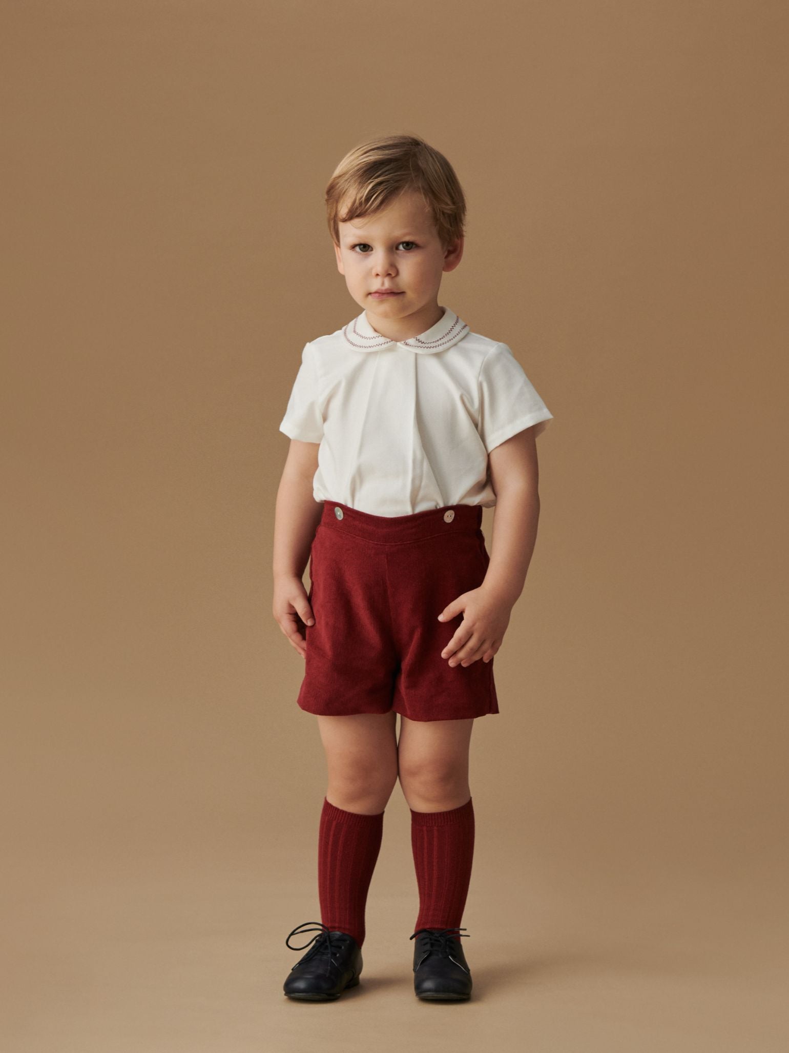 Burgundy Alva Corduroy Baby Boy Set