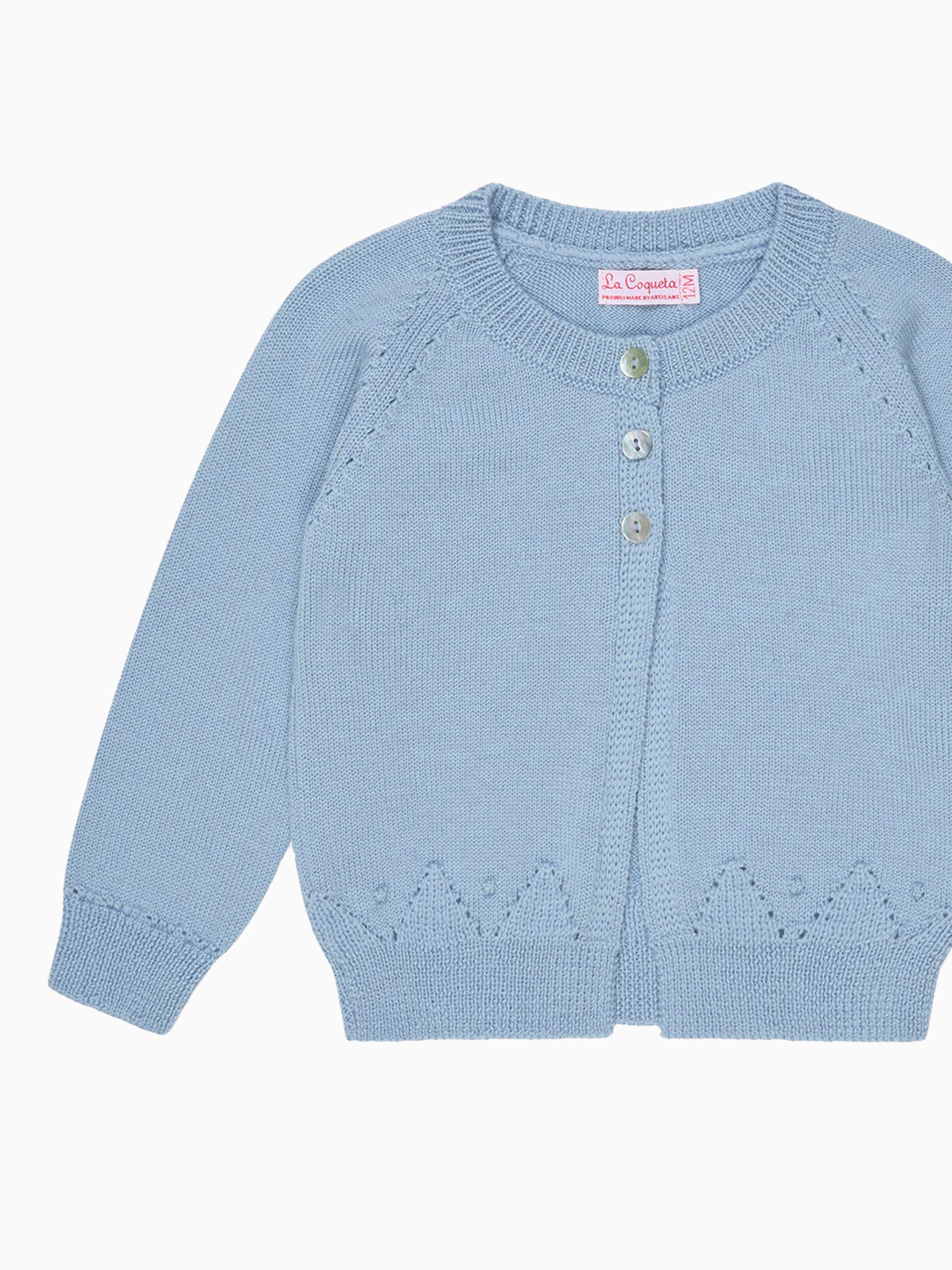 Dusty Blue Alvira Merino Baby Cardigan