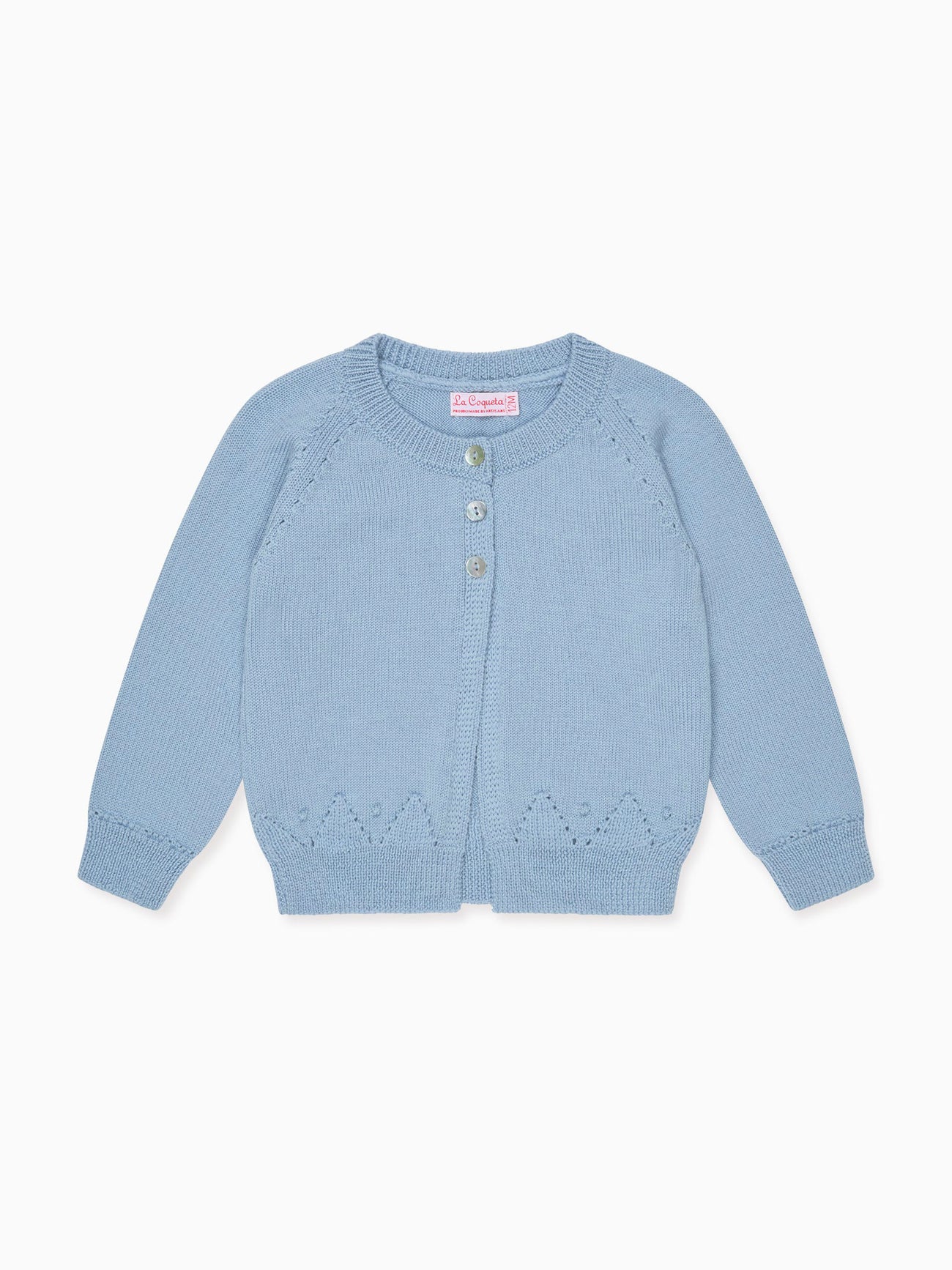 Dusty Blue Alvira Merino Baby Cardigan