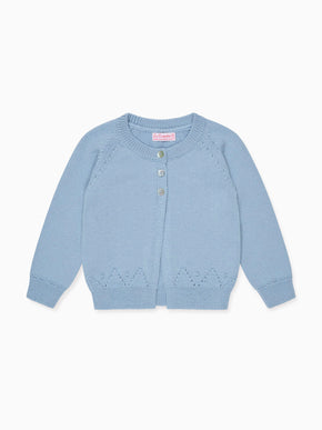 Dusty Blue Alvira Merino Baby Cardigan