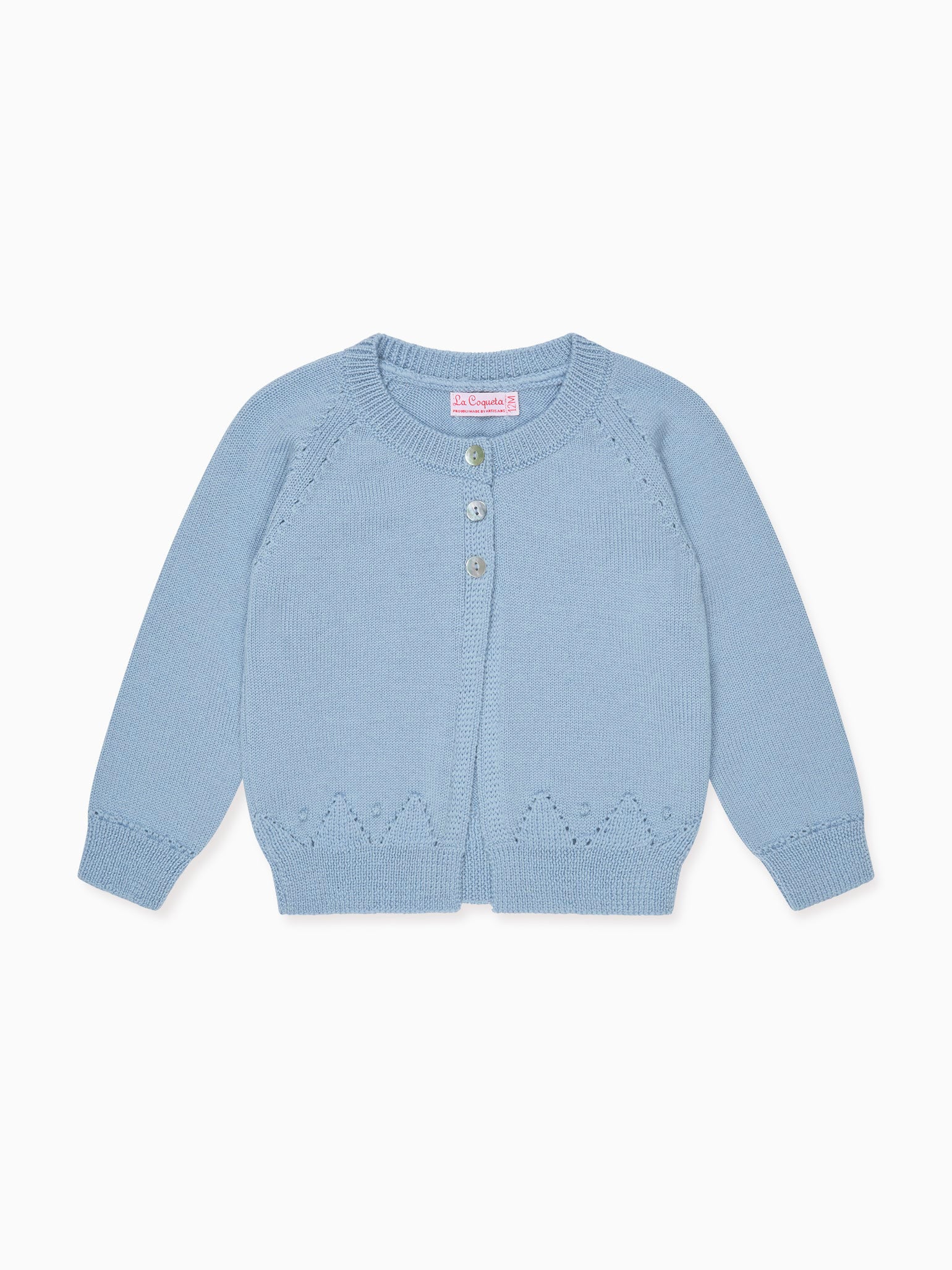 Dusty Blue Alvira Merino Baby Cardigan