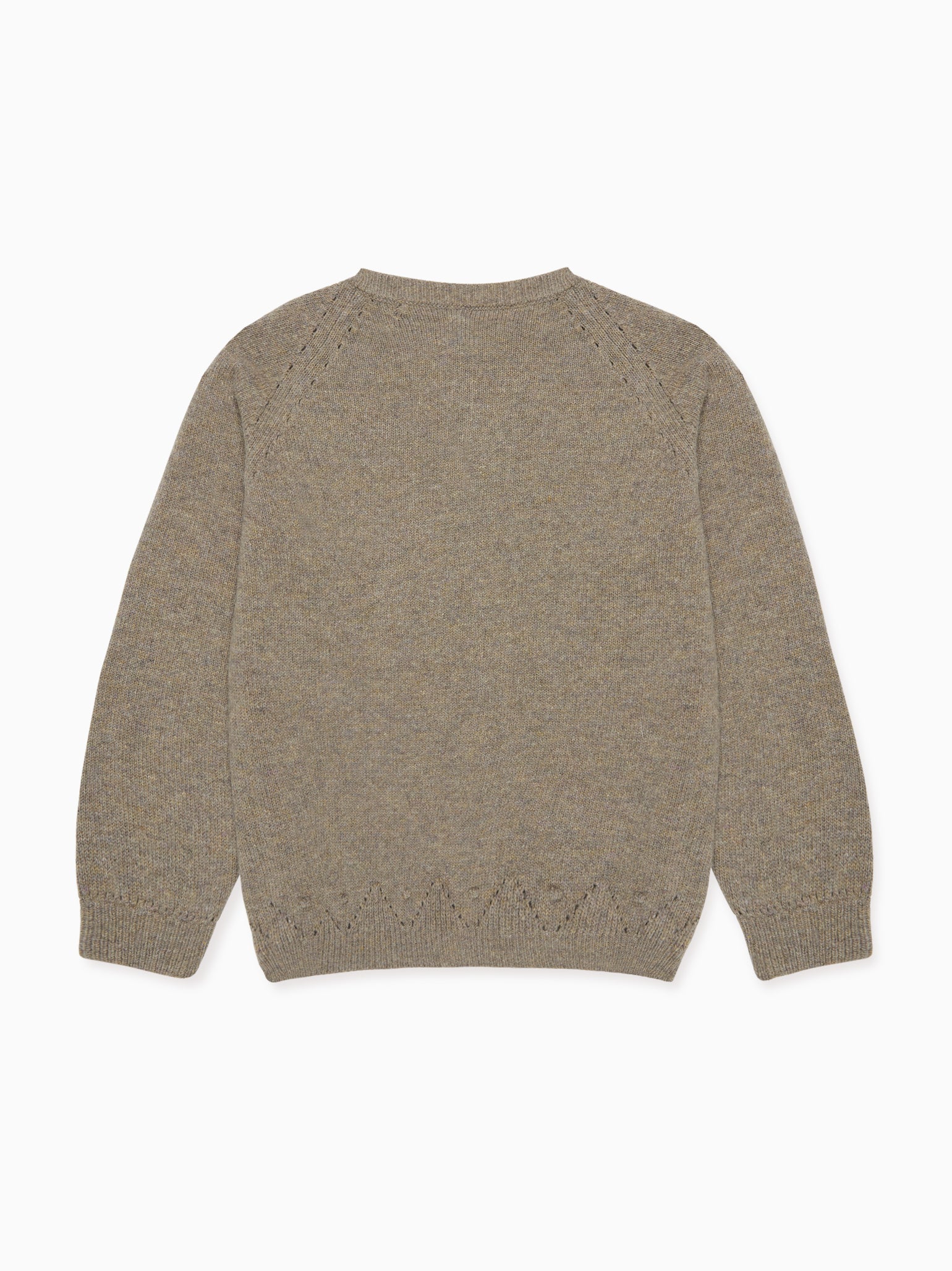 Taupe Alvira Merino Girl Cardigan