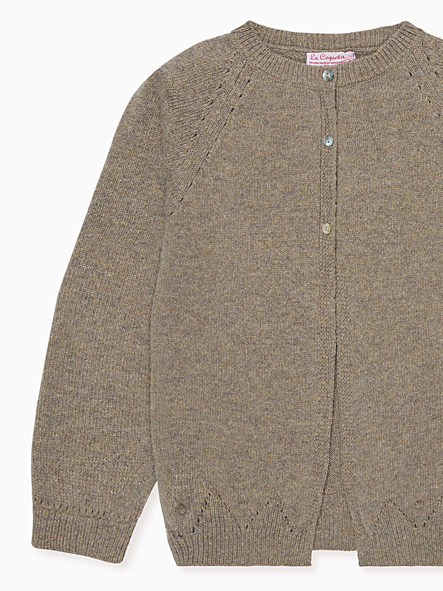 Taupe Alvira Merino Girl Cardigan