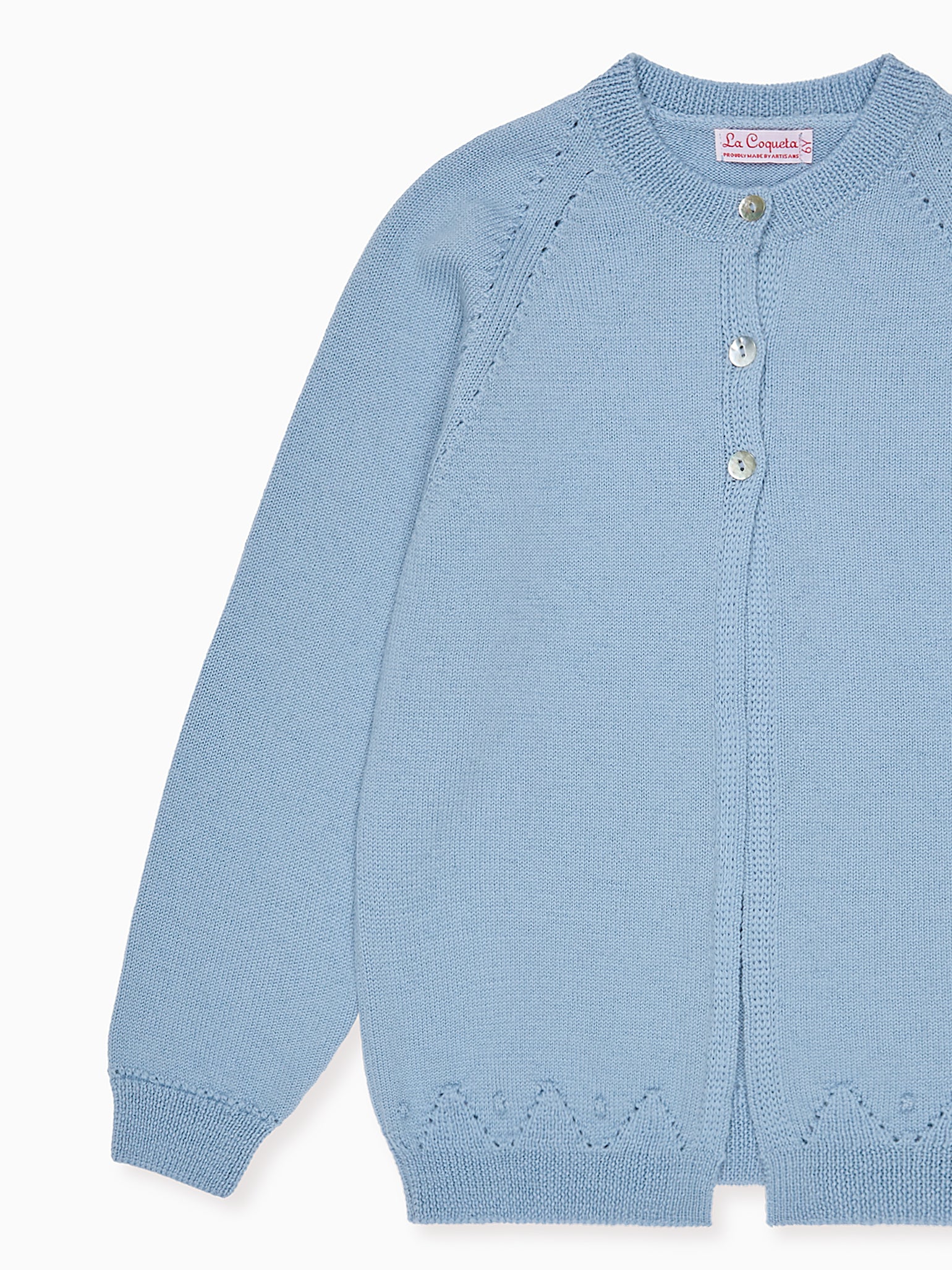 Dusty Blue Alvira Merino Girl Cardigan