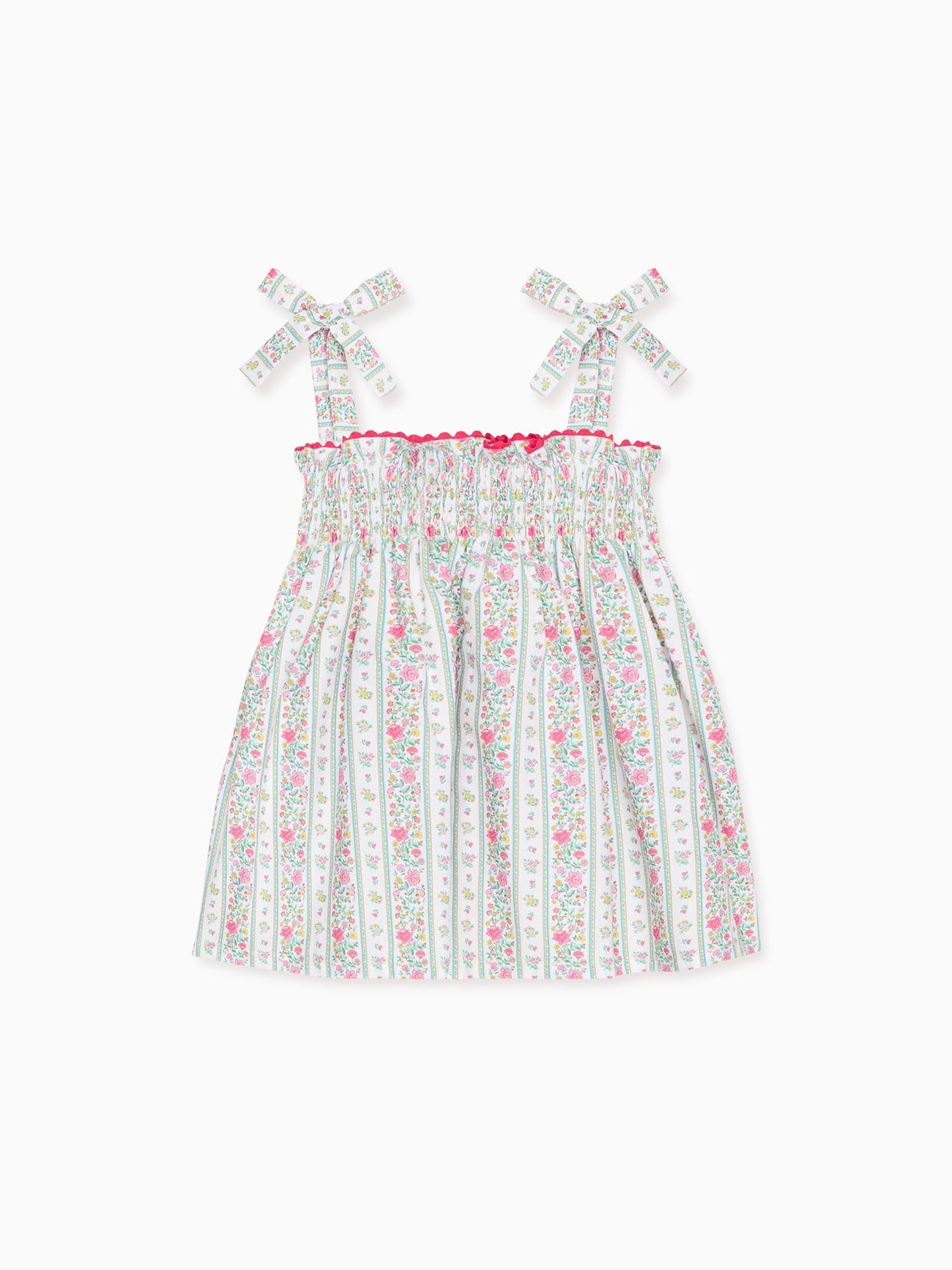 Fuchsia Pink Floral Stripe Ana Girl Top