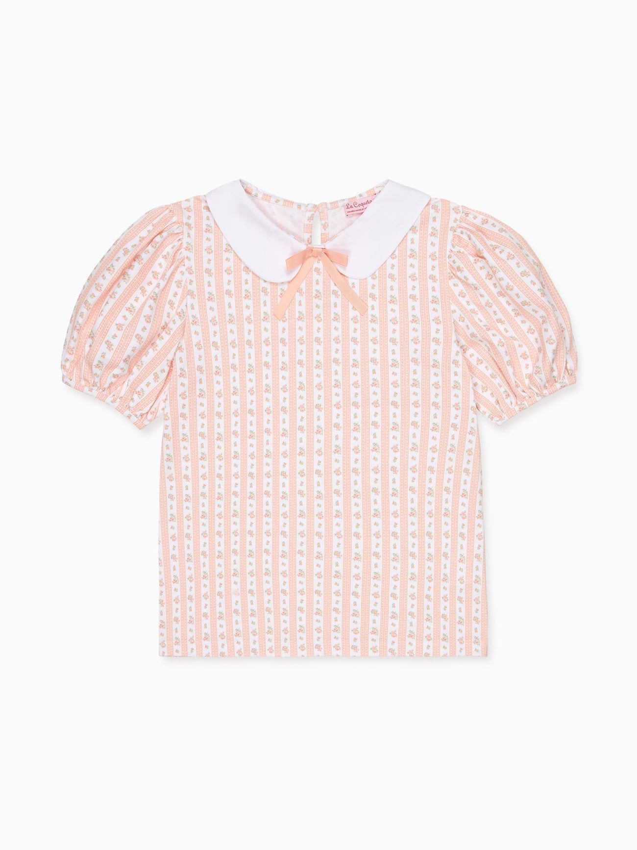 Pink Floral Stripe Anabelle Girl Top