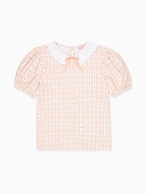 Pink Floral Stripe Anabelle Girl Top