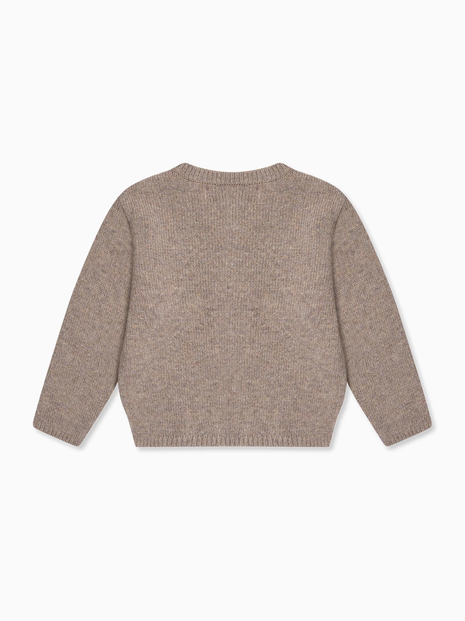 Taupe Anastasia Merino Baby Cardigan