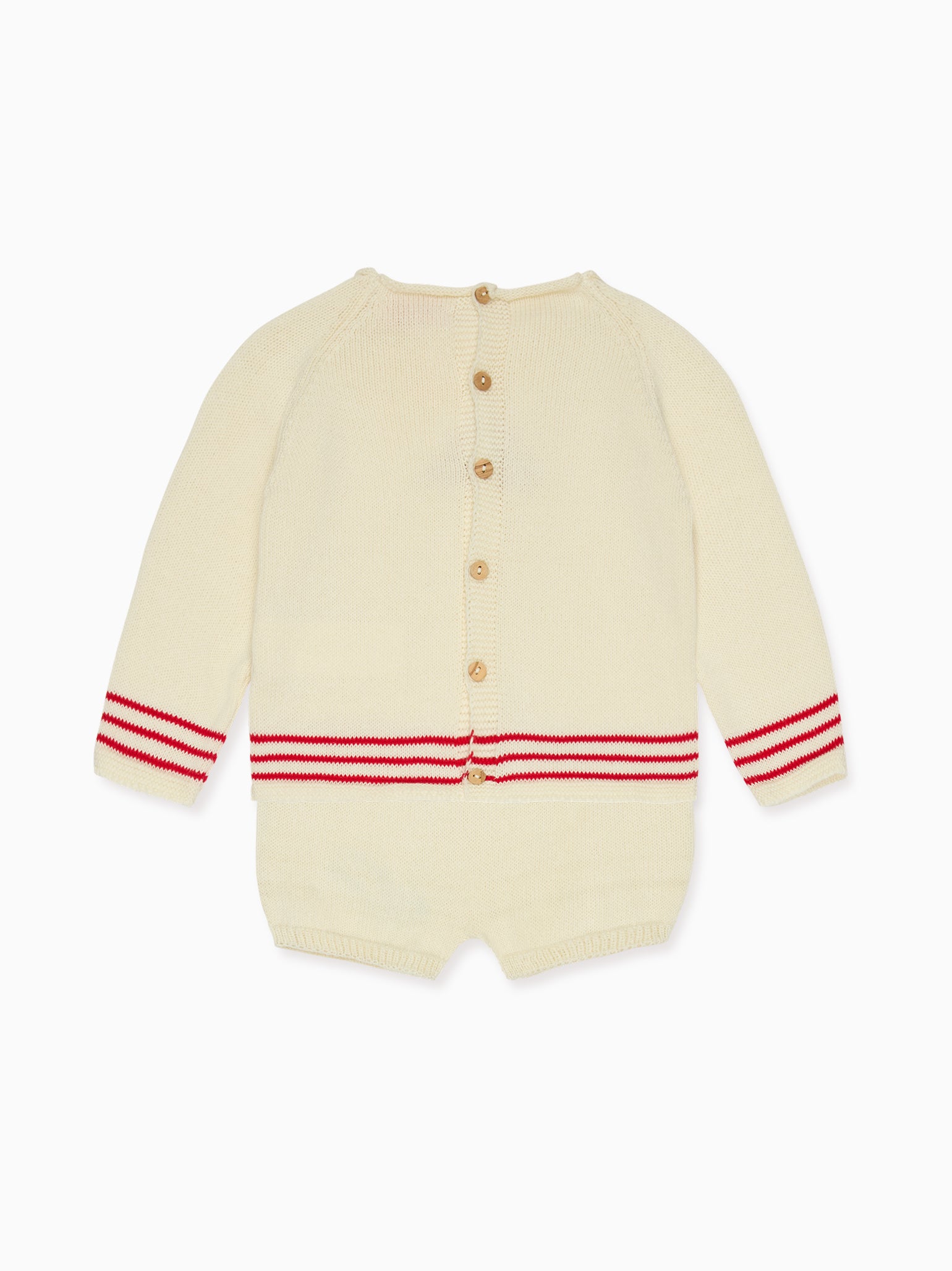 Red Stripe Ancla Cotton Baby Knitted Set