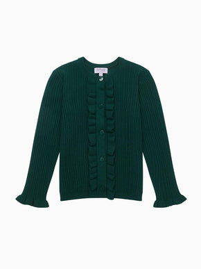 Bottle Green Angela Merino Girl Cardigan