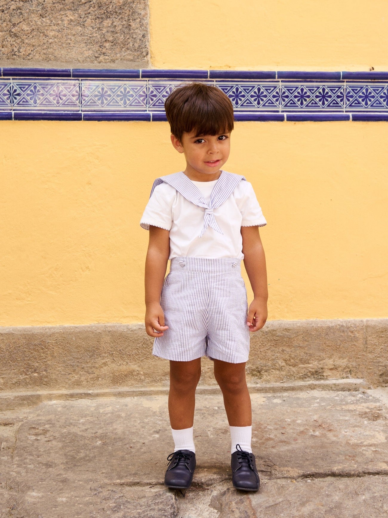 Dark Blue Stripe Antonio Baby Boy Set