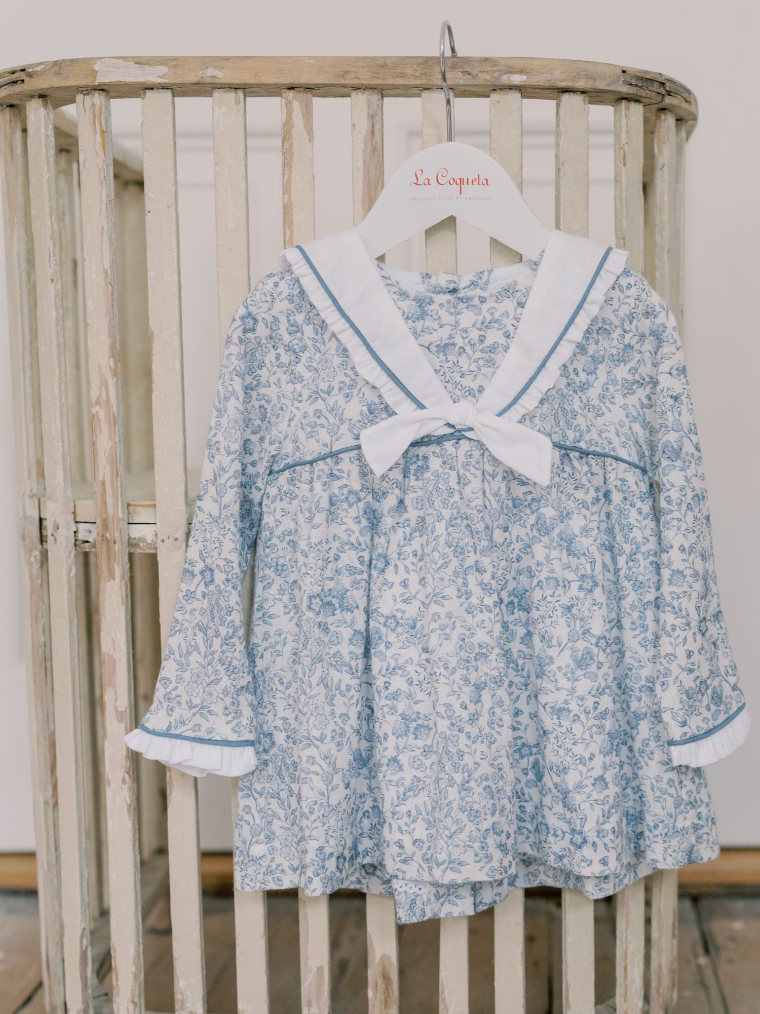 Dark Blue Floral Aranda Baby Girl Set