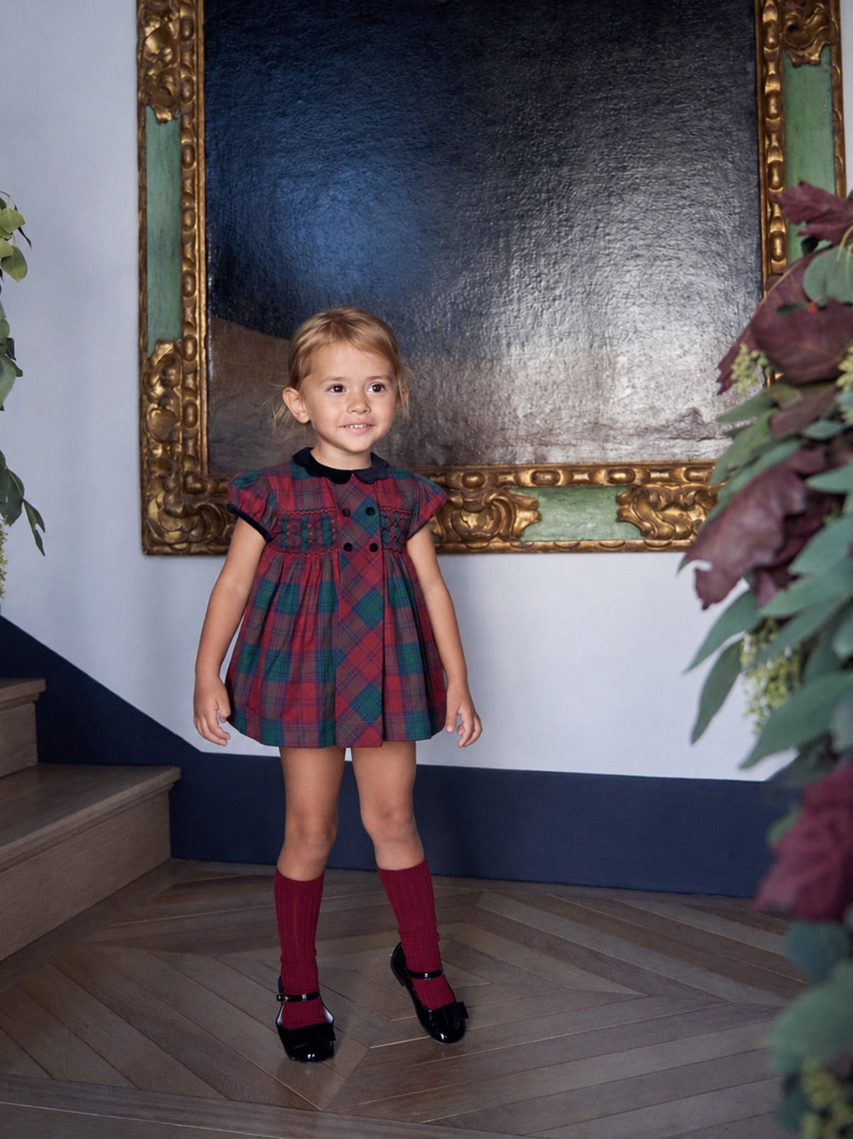 Green Tartan Arcadia Baby Girl Hand-Smocked Set