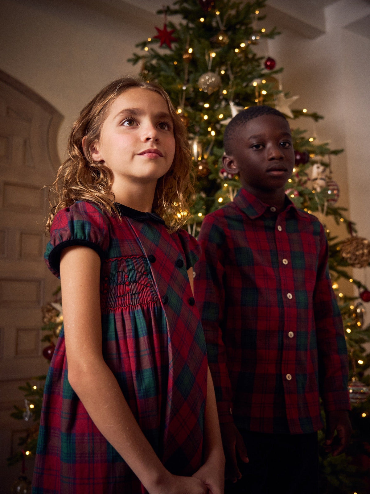 Green Tartan Arcadia Girl Hand-Smocked Dress