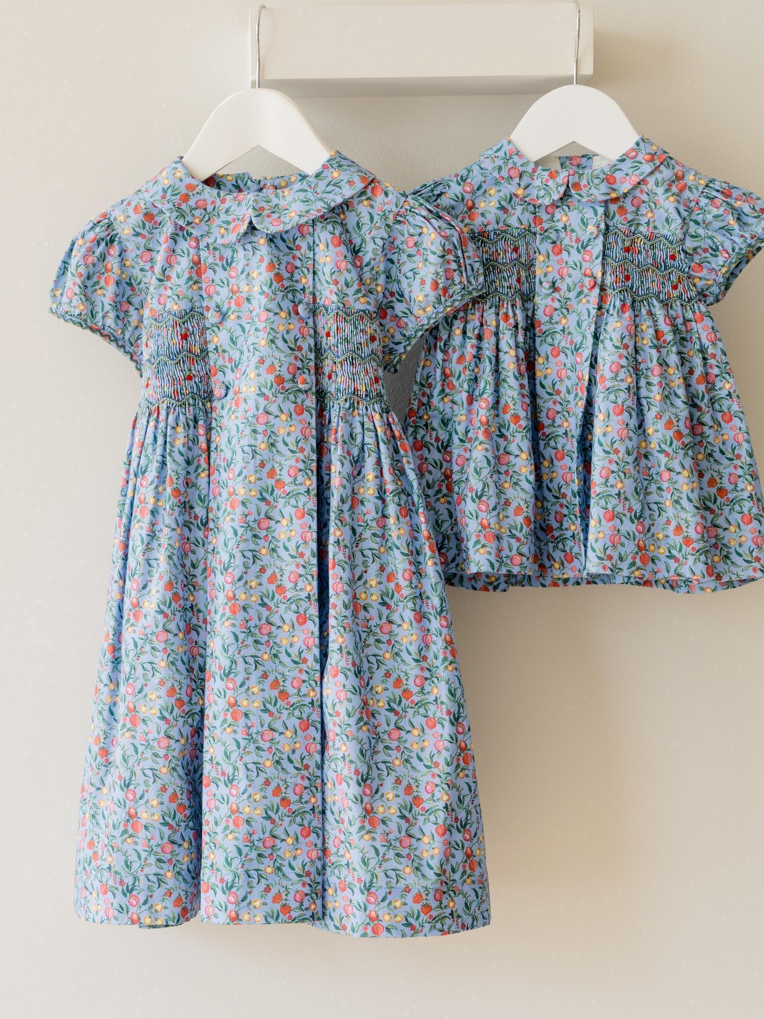 Blue Pomegranate Arcadia Baby Girl Hand-Smocked Set
