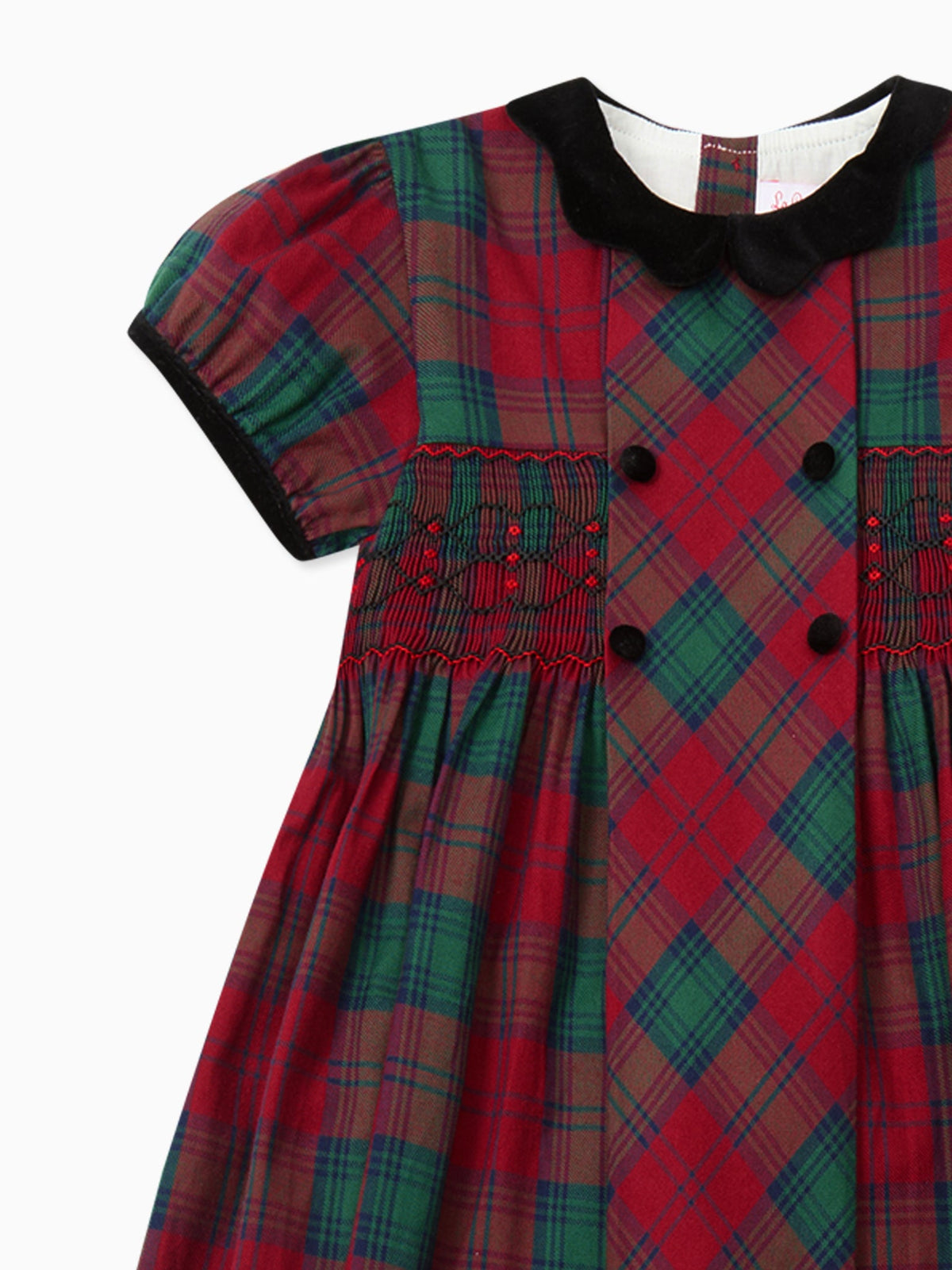 Red Tartan Arcadia Girl Hand-Smocked Dress