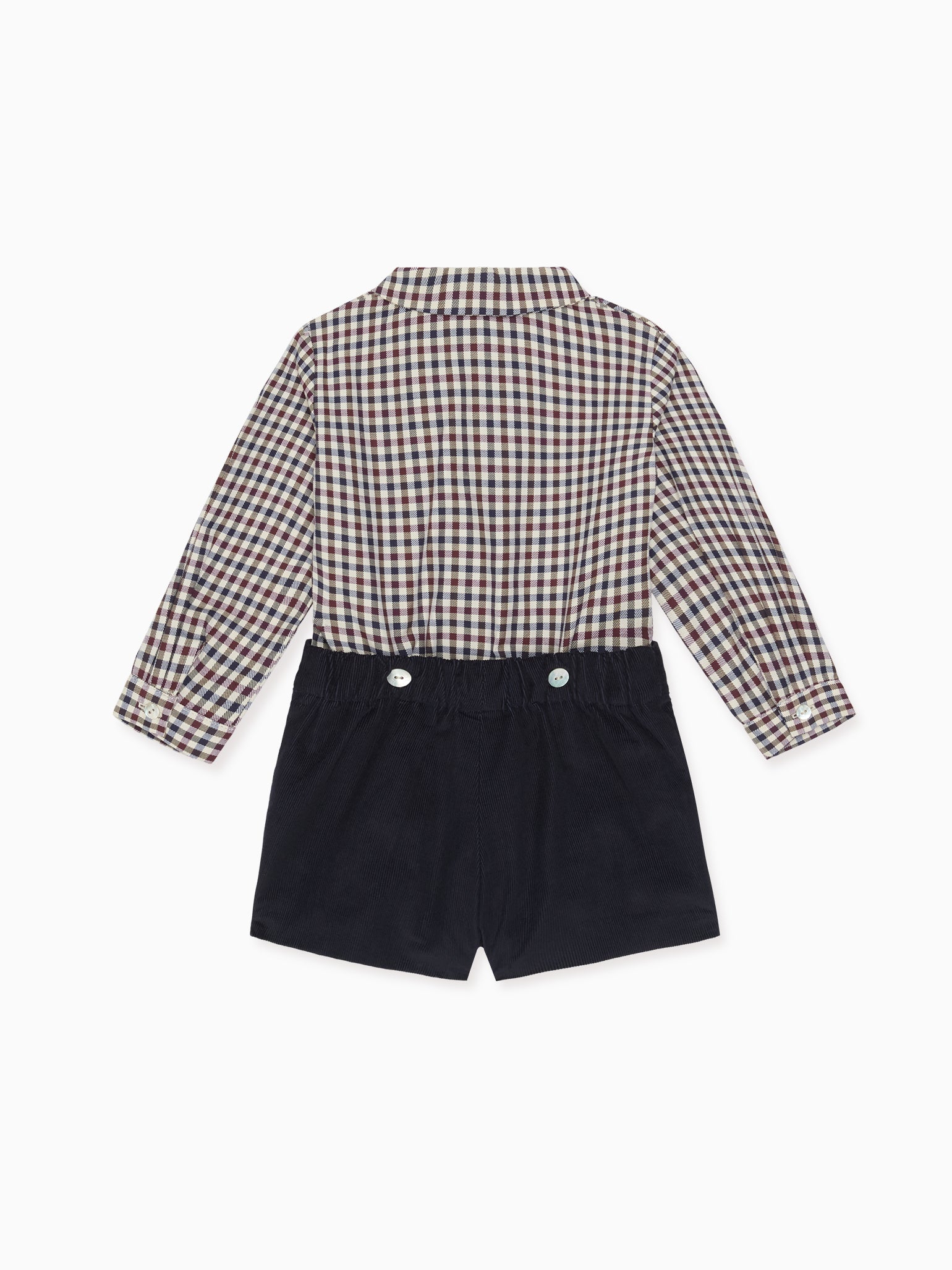 Burgundy Check Arlo Corduroy Baby Boy Set