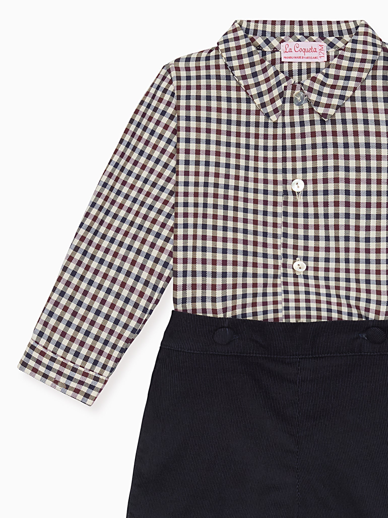 Burgundy Check Arlo Corduroy Baby Boy Set