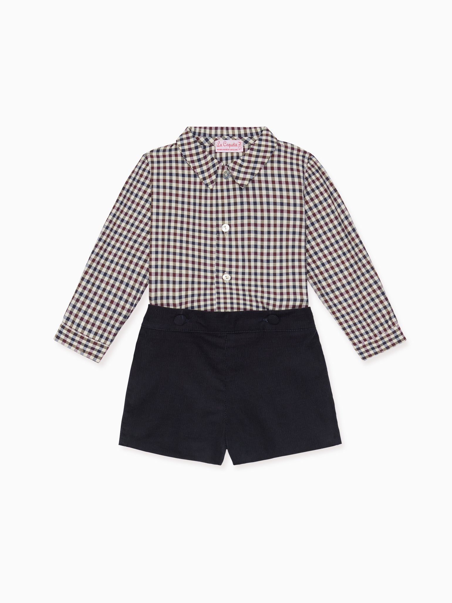 Burgundy Check Arlo Corduroy Baby Boy Set