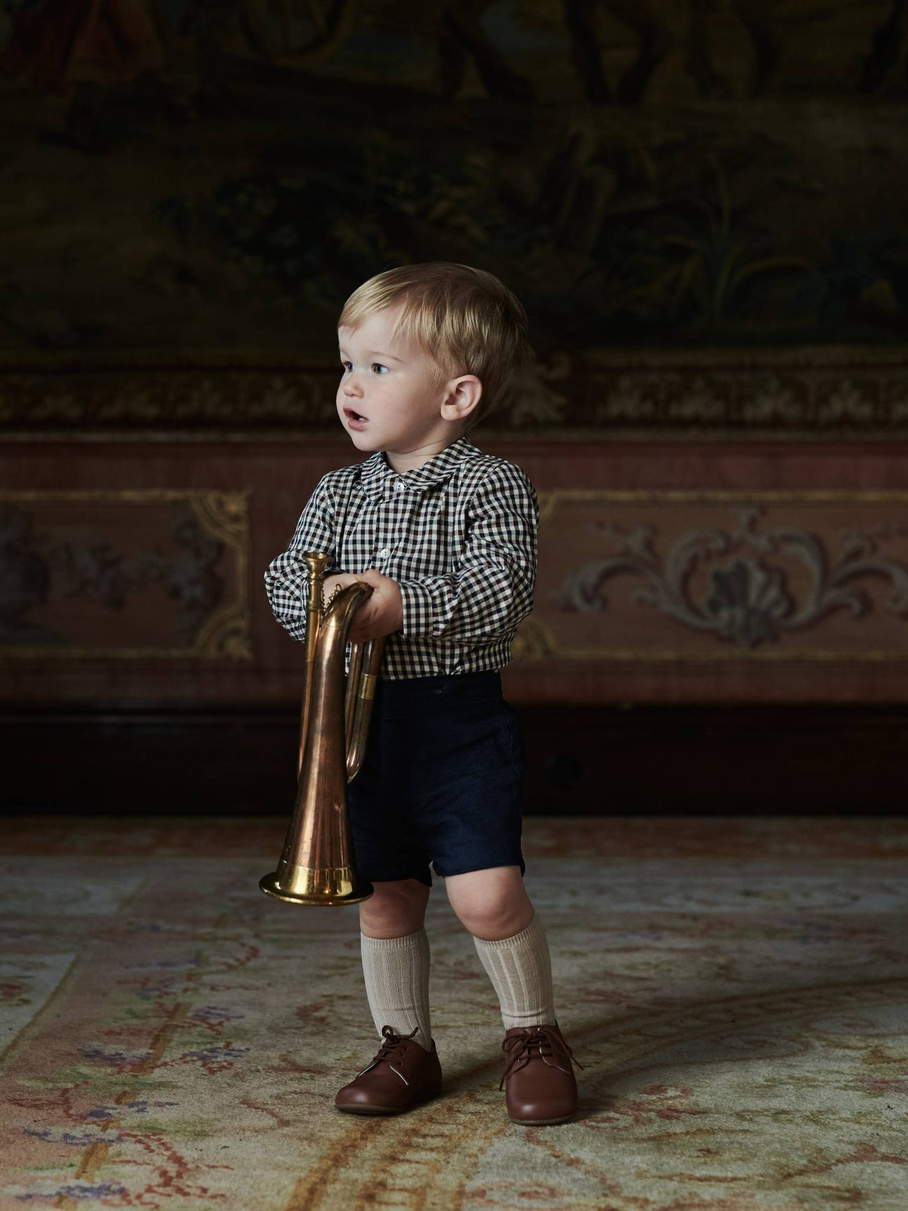 Burgundy Check Arlo Corduroy Baby Boy Set