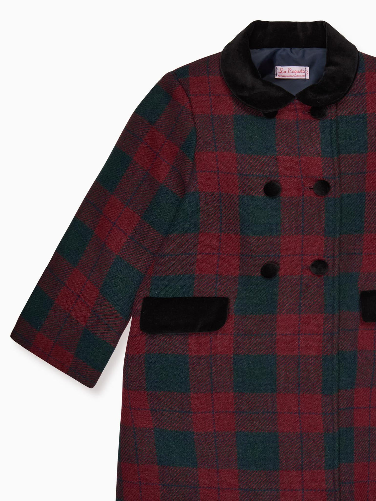 Burgundy Check Arrieta Girl Coat
