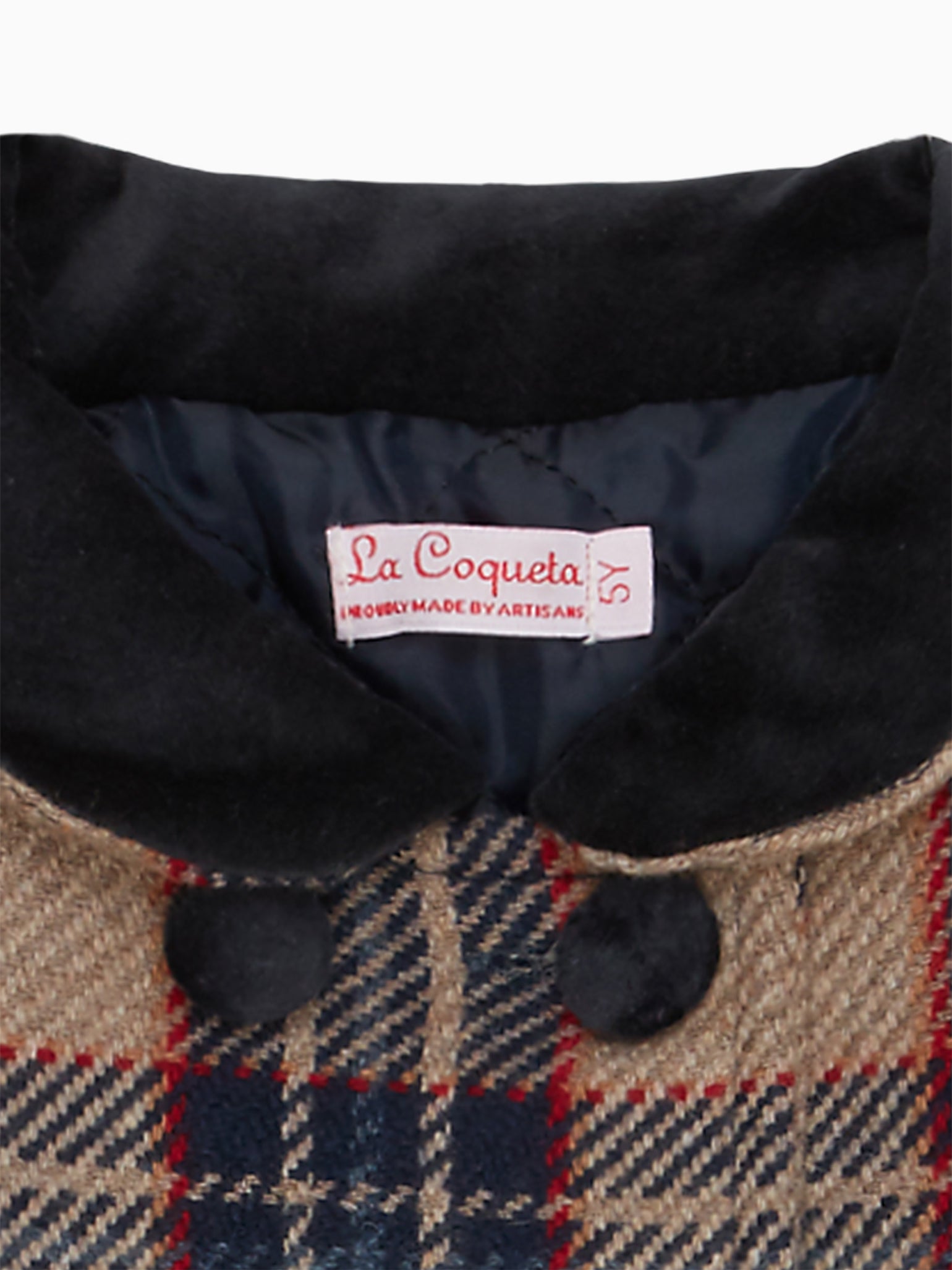 Navy Check Arrieta Girl Coat