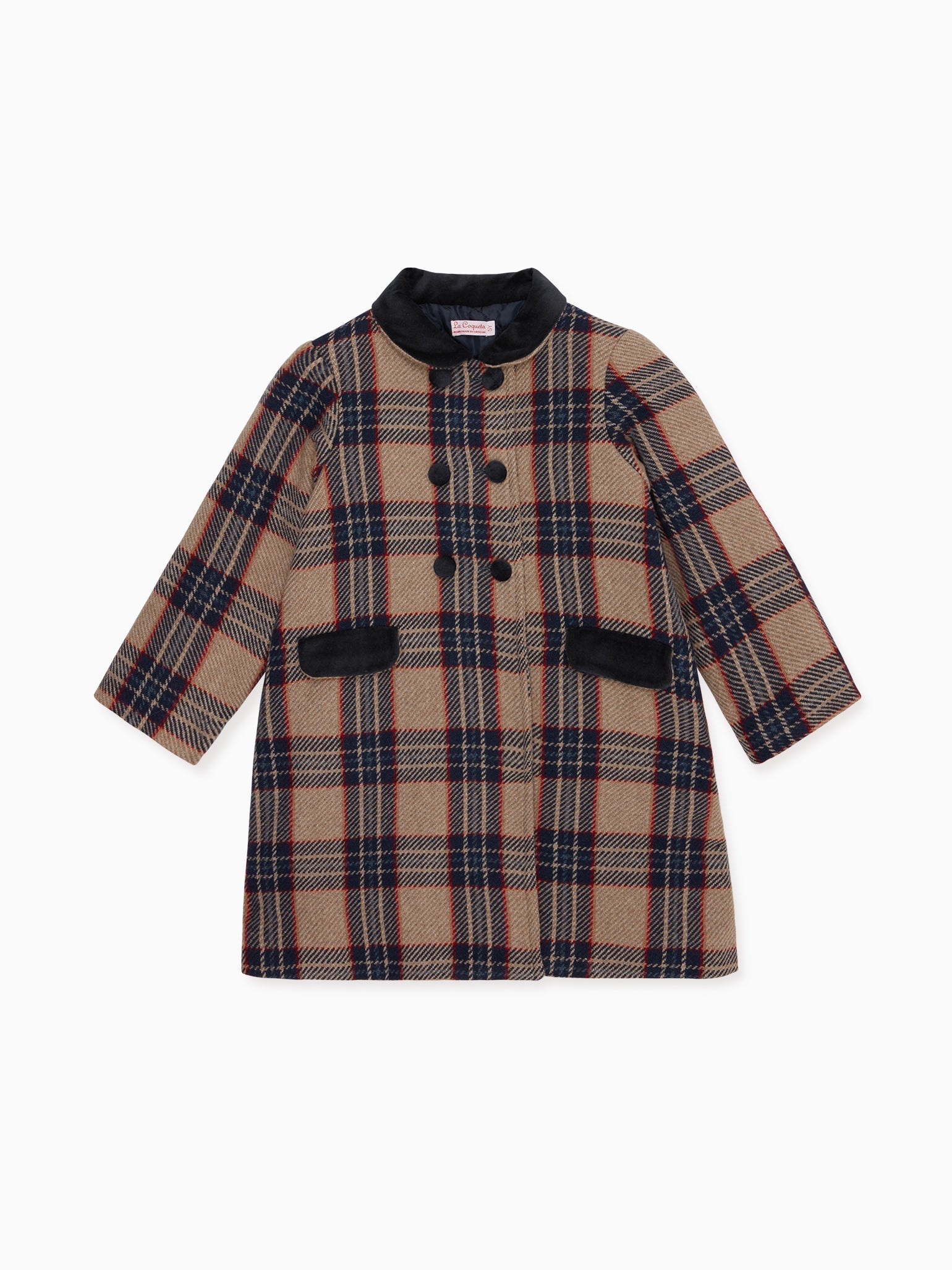Navy Check Arrieta Girl Coat