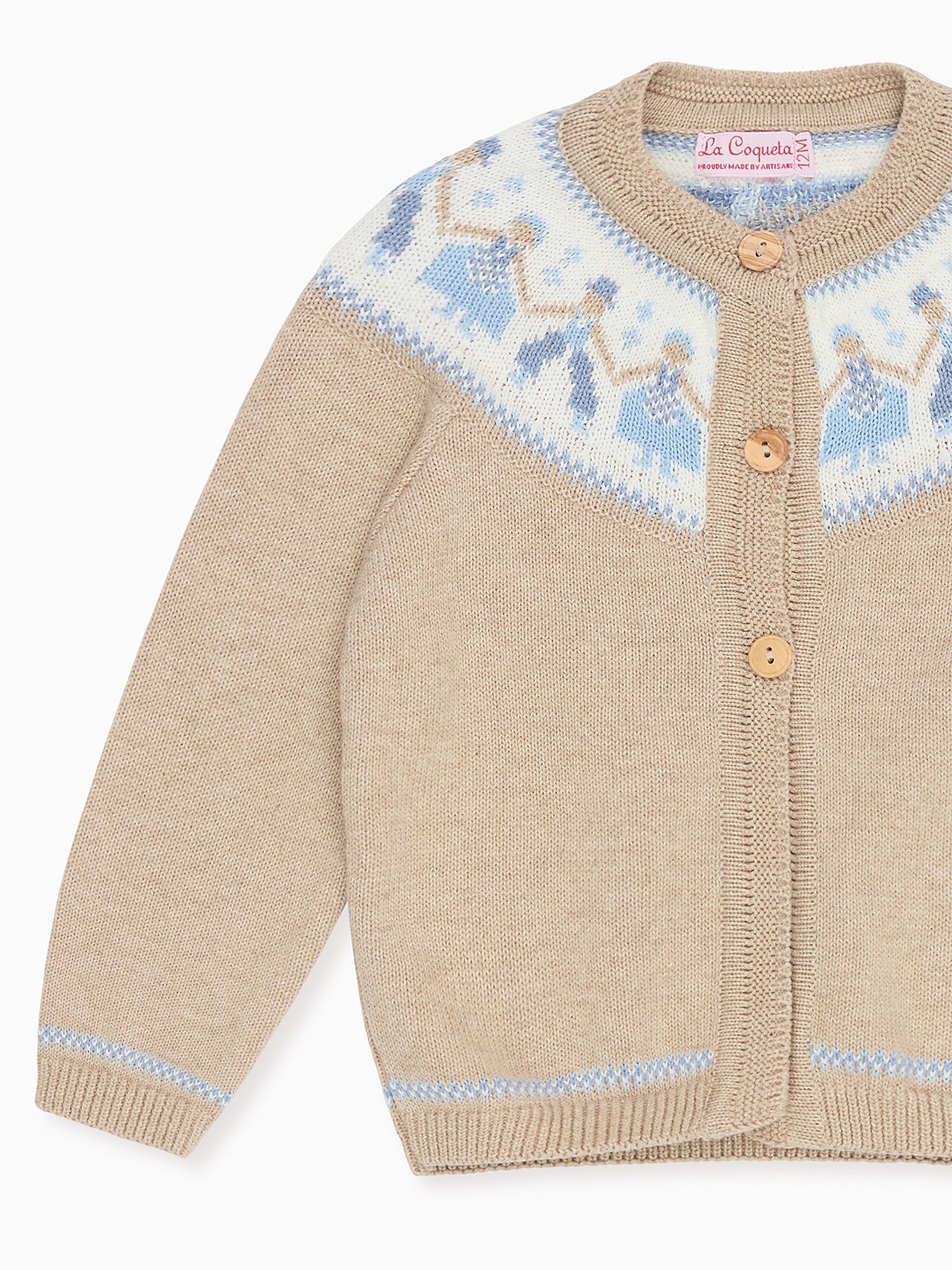 Oatmeal Aubrey Cotton Baby Cardigan