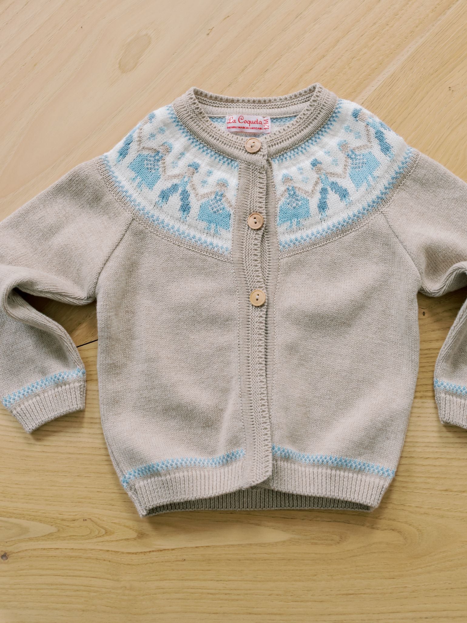 Oatmeal Aubrey Cotton Baby Cardigan
