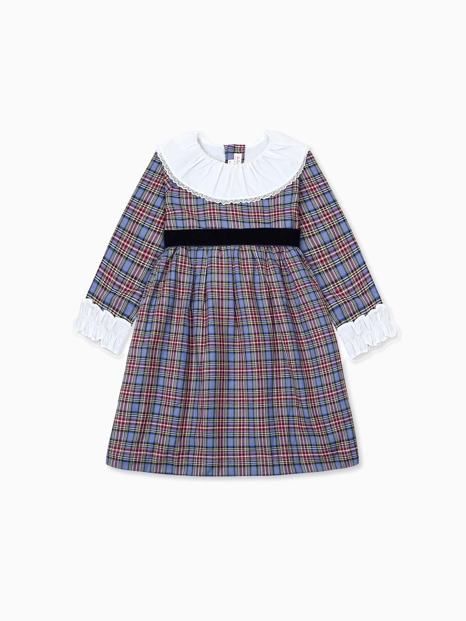 Blue Tartan Aurelia Girl Dress