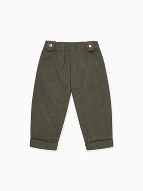 Olive Check Austen Baby Trousers