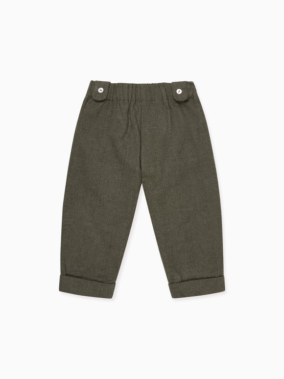 Olive Check Austen Baby Trousers