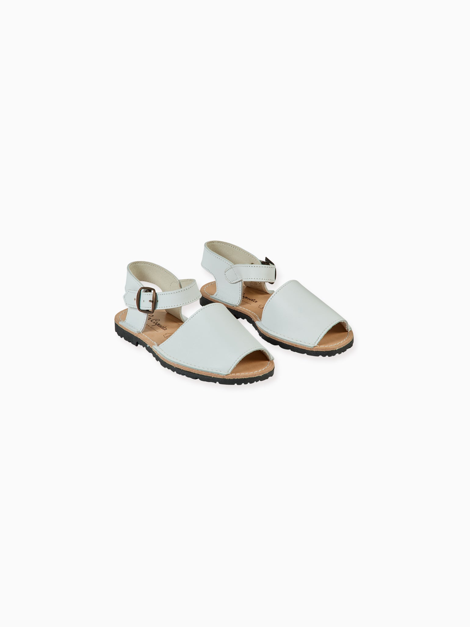 White Avarca Leather Kids Sandals
