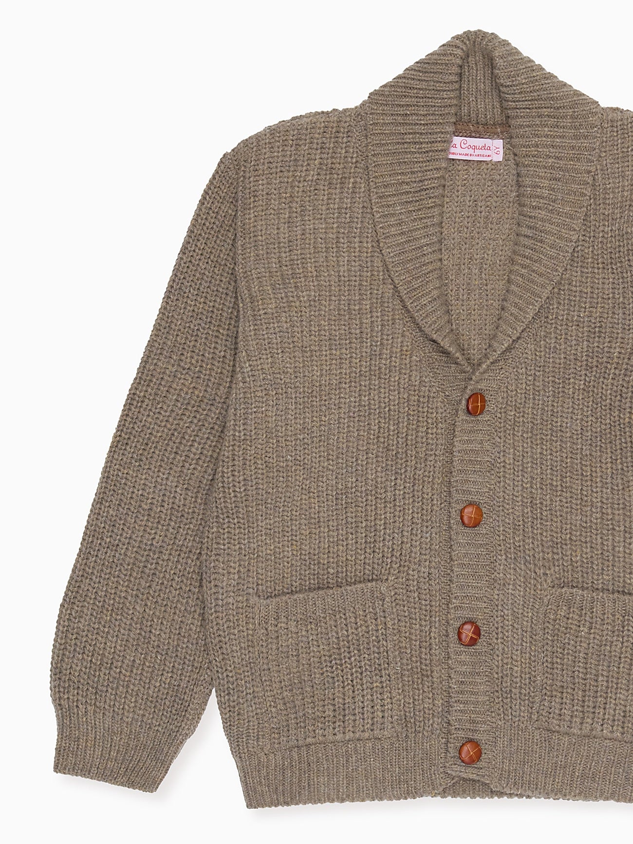 Taupe Axel Merino Boy Cardigan