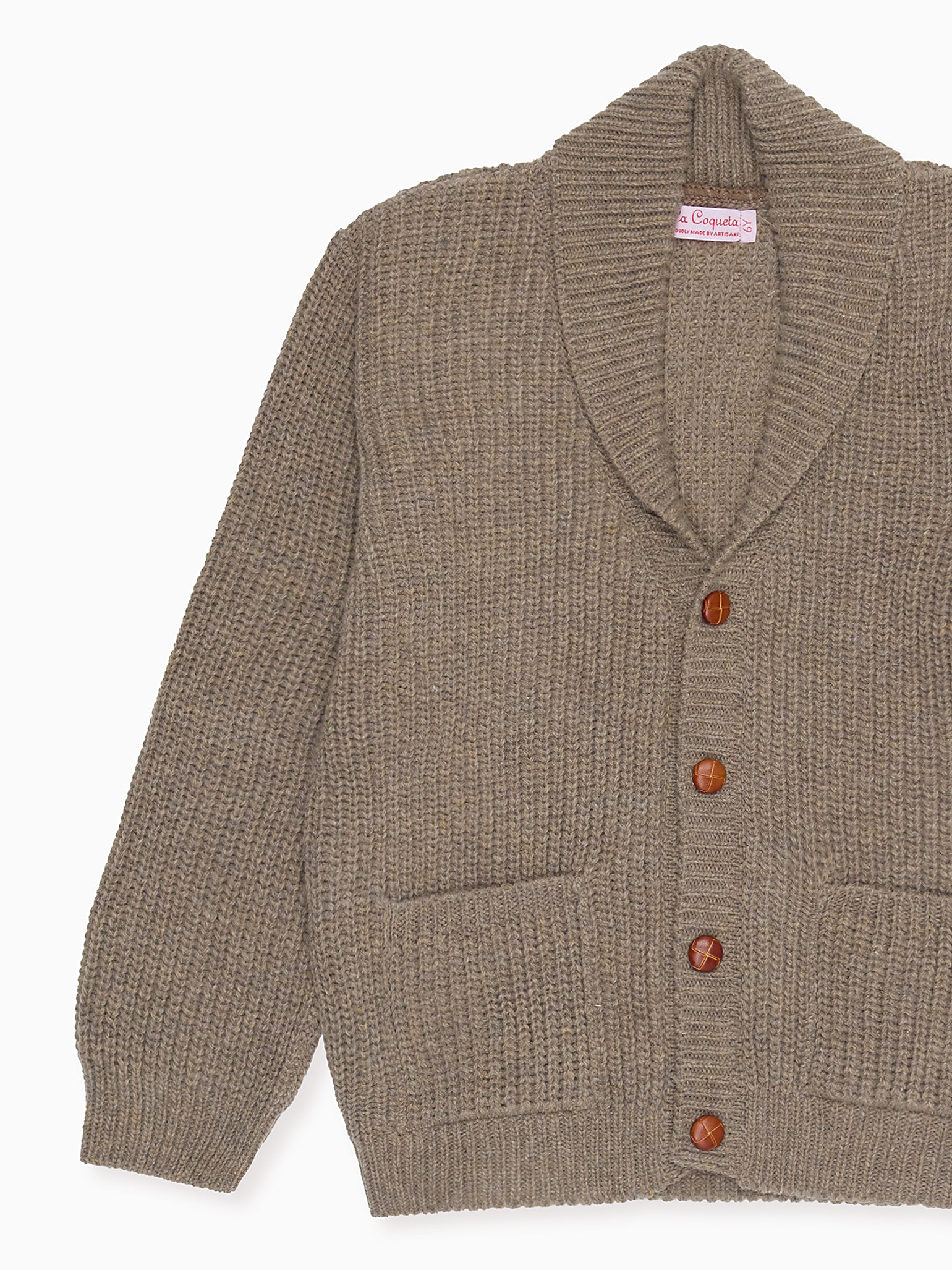 Taupe Axel Merino Boy Cardigan