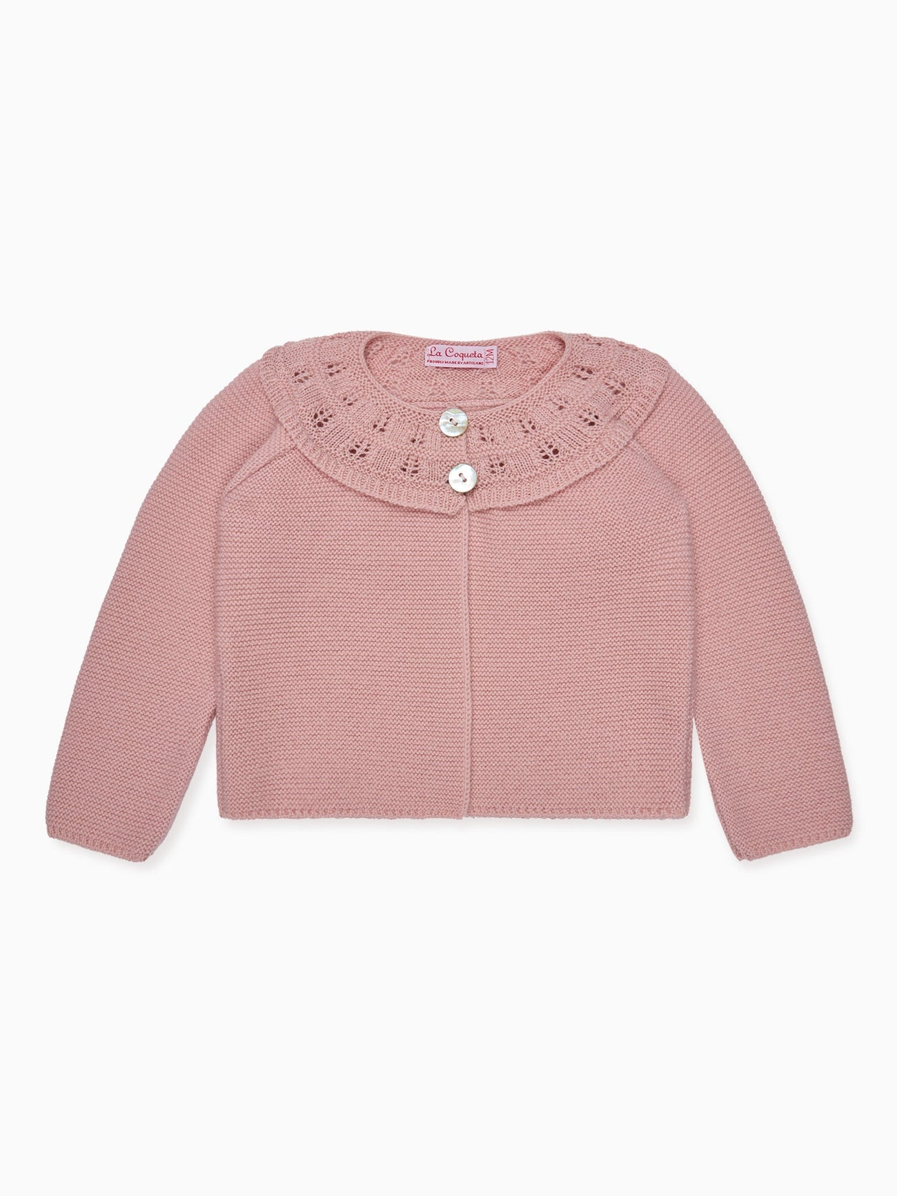 Dusty Pink Baena Merino Baby Girl Cardigan