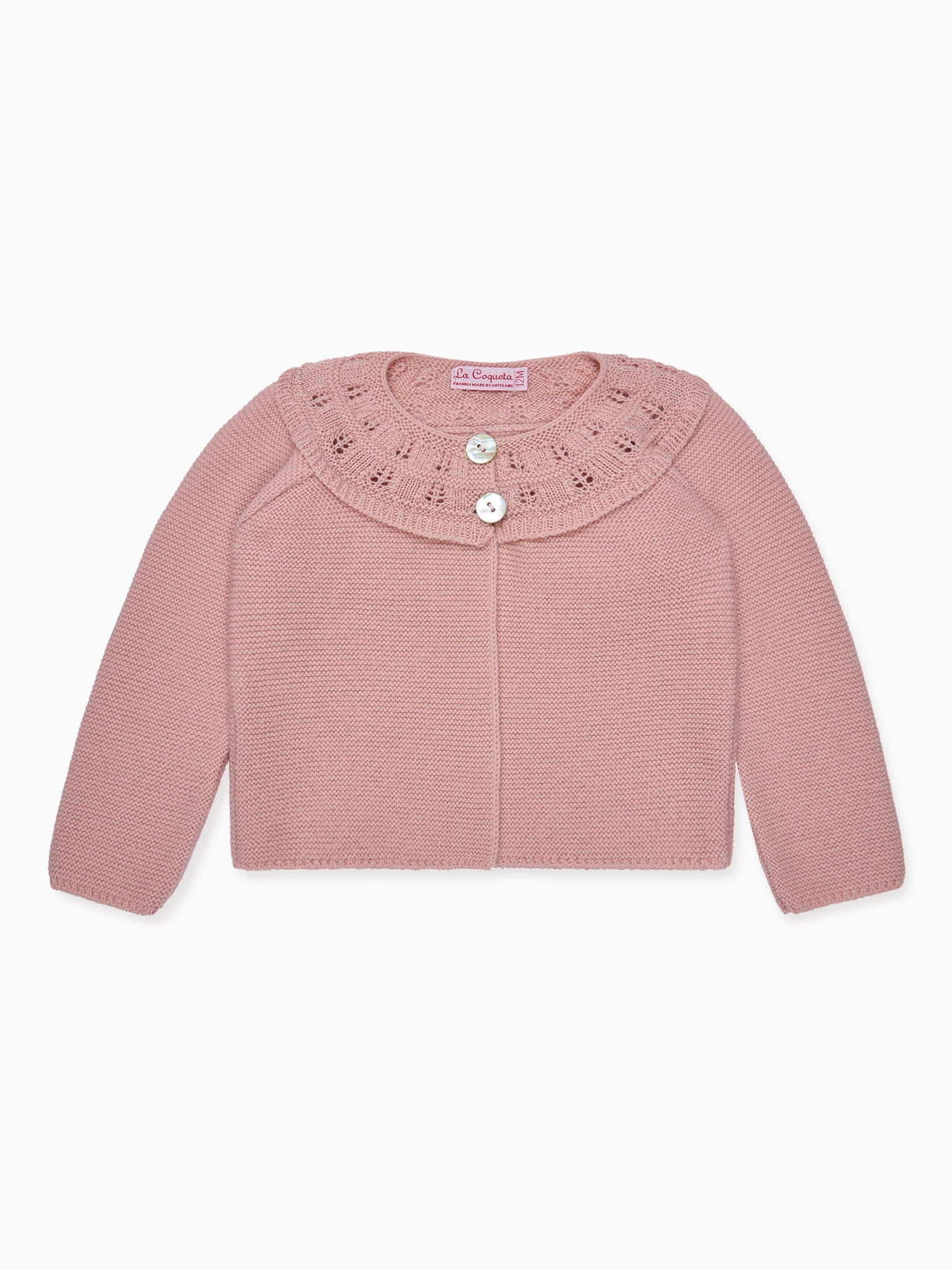 Dusty Pink Baena Merino Baby Girl Cardigan