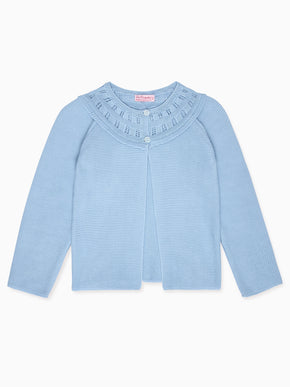 Dusty Blue Baena Cotton Girl Cardigan